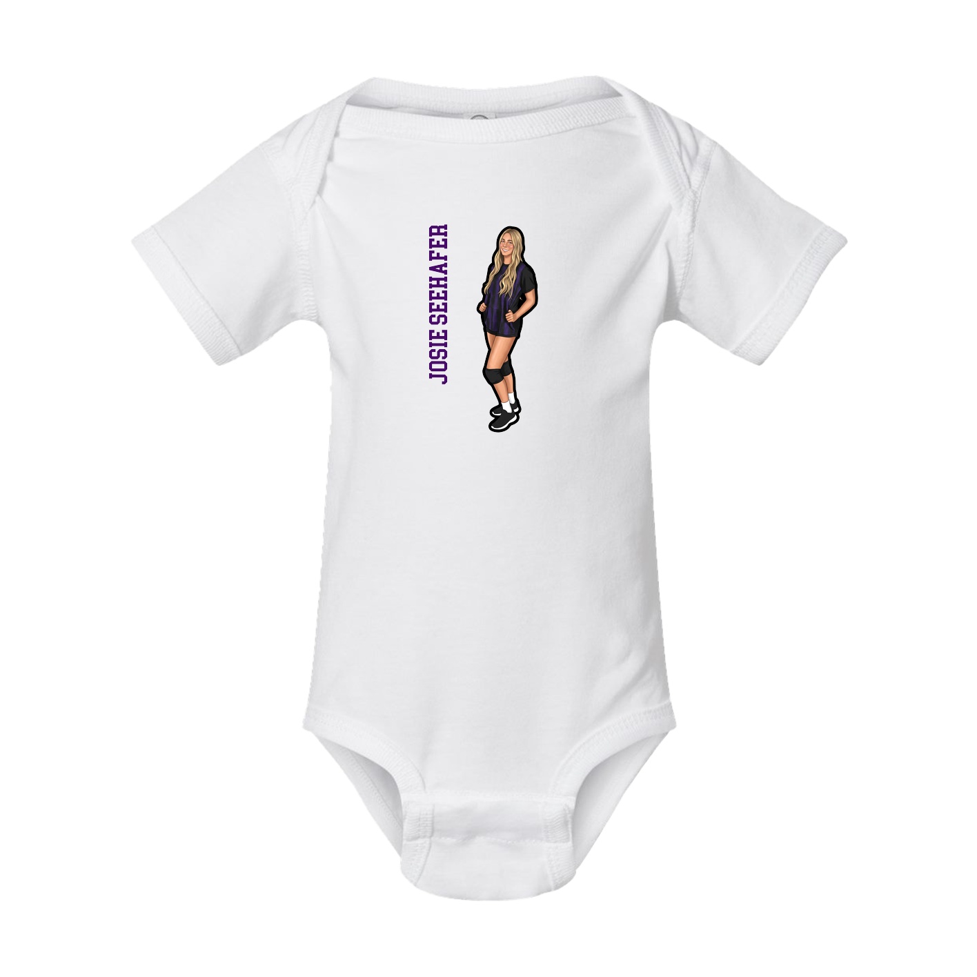 Baby Onesie — Name Vertical in White