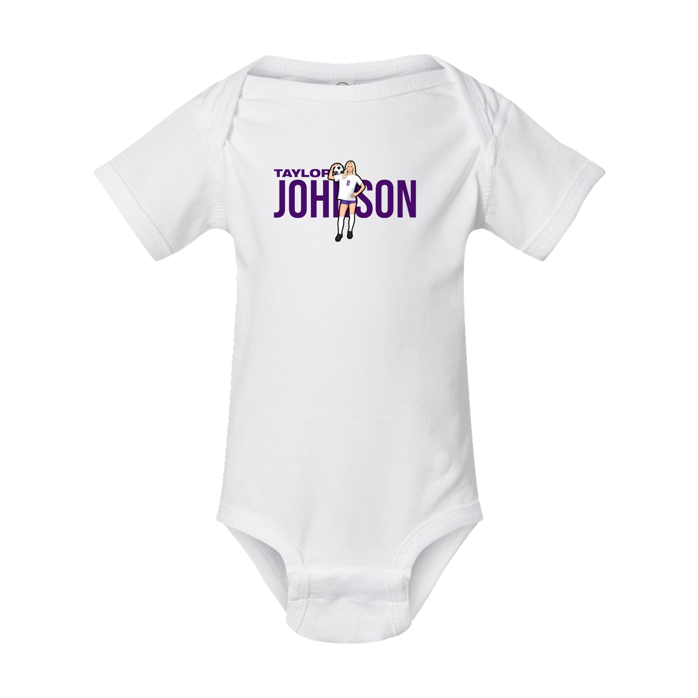 Baby Onesie — Player Name in White
