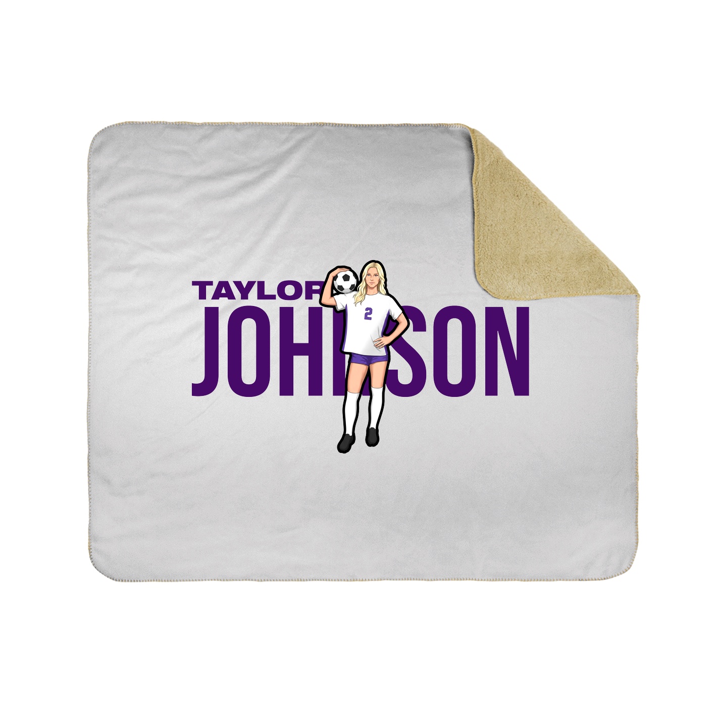 Throw Blanket — Player Name in White