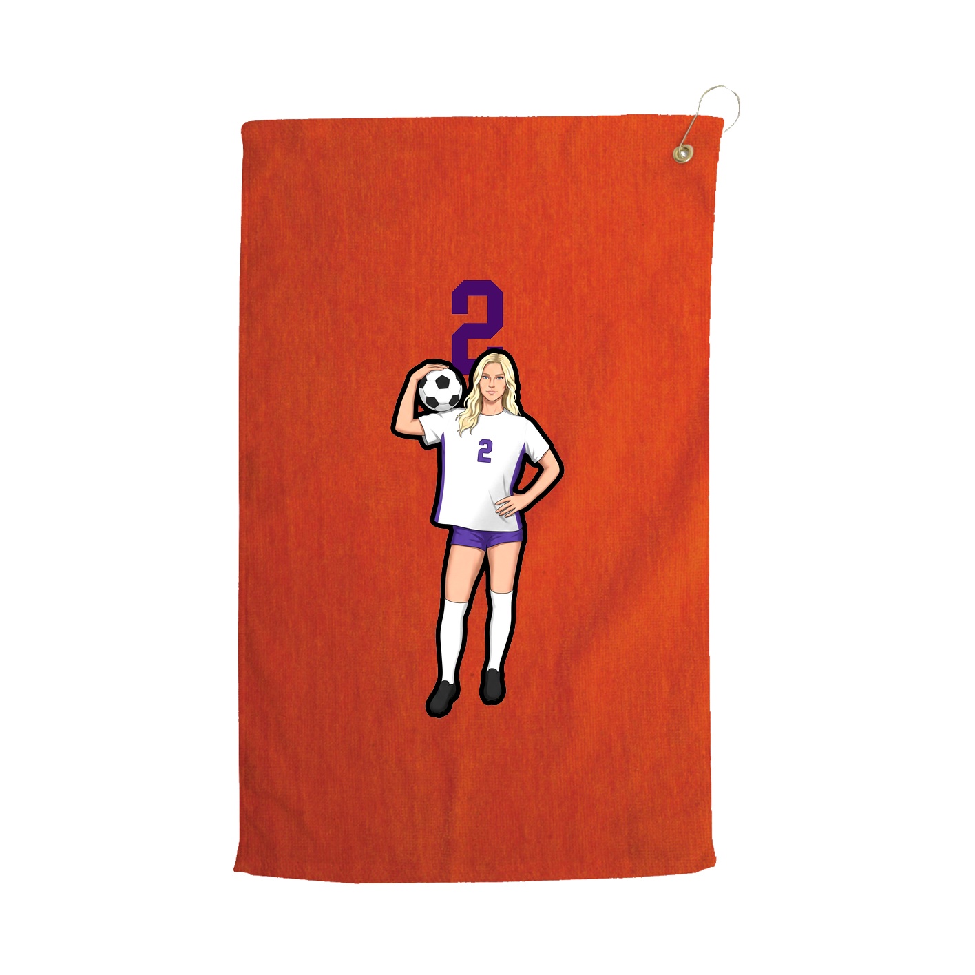 Golf Towel — Number Top in Orange