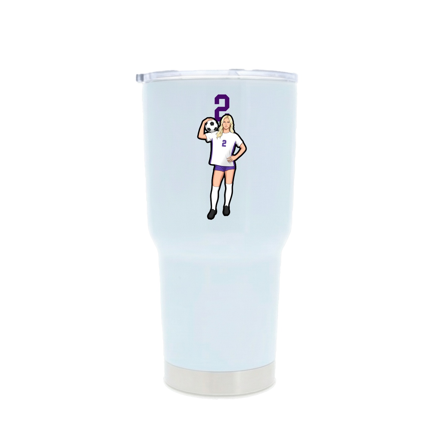 30oz Stainless Steel Tumbler — Number Top in White