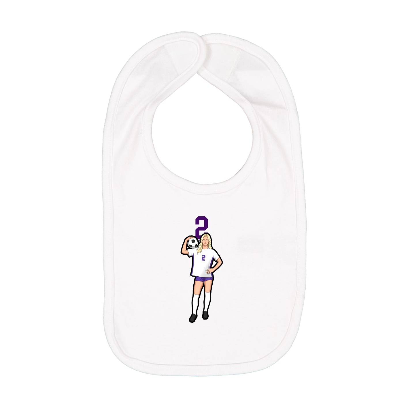 Infant Bib — Number Top in White