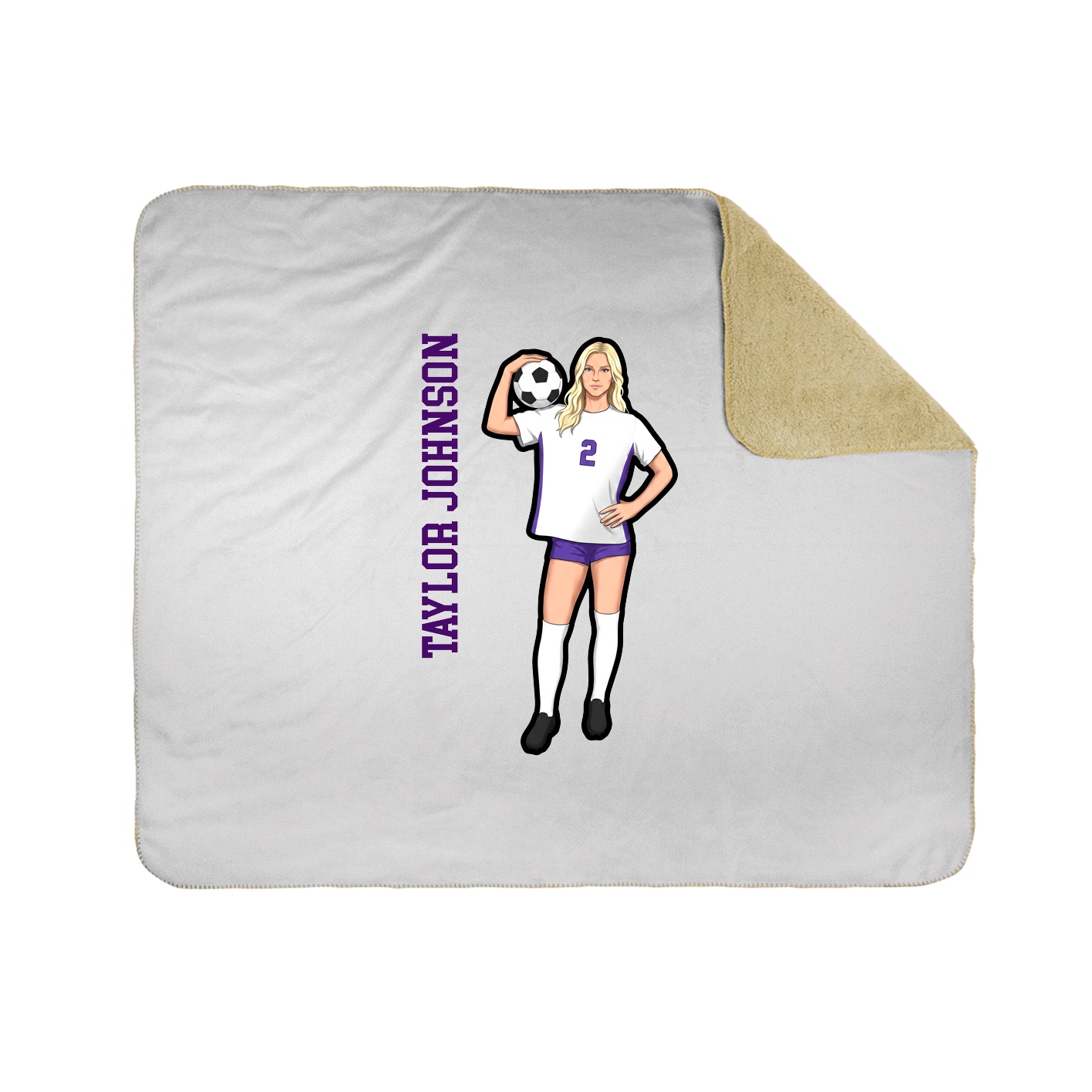Throw Blanket — Name Vertical in White