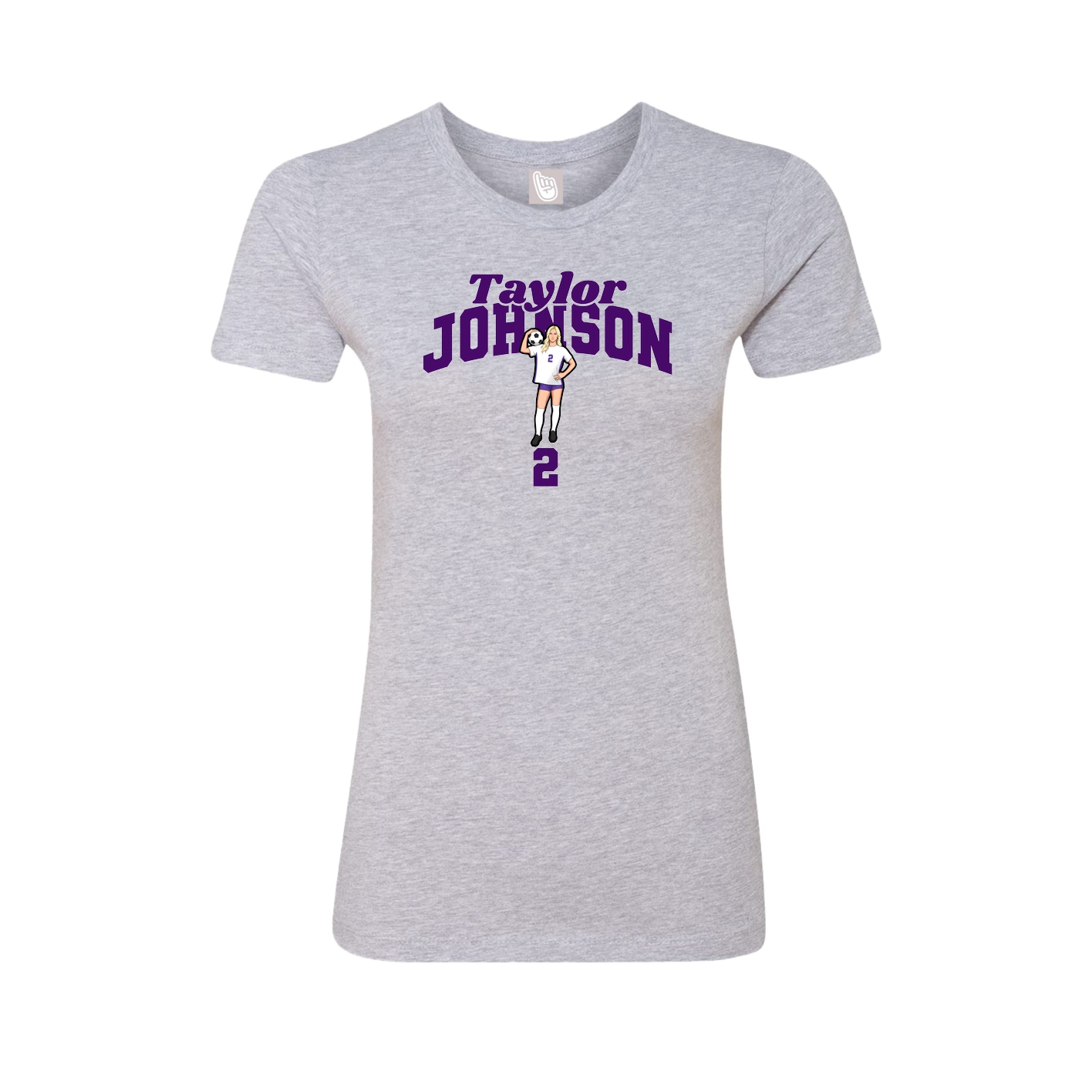 Fitted Women's Tee — Signature Arch in Grey