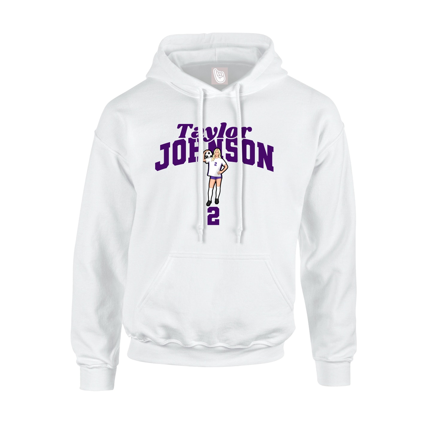 Youth Hoodie — Signature Arch in White