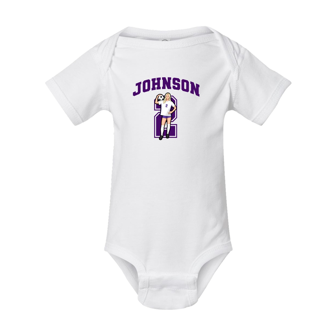 Baby Onesie — Number in White