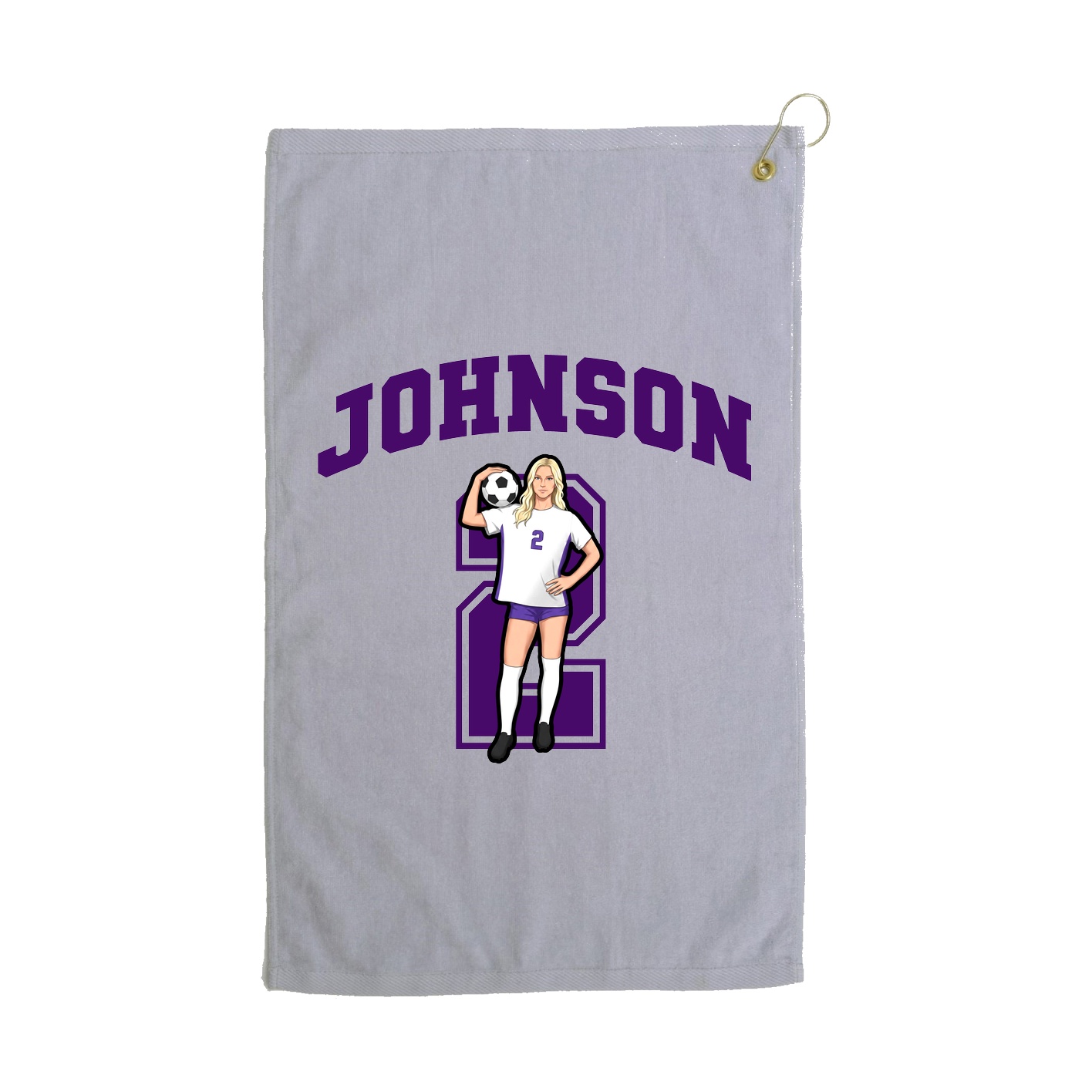 Golf Towel — Number in Grey
