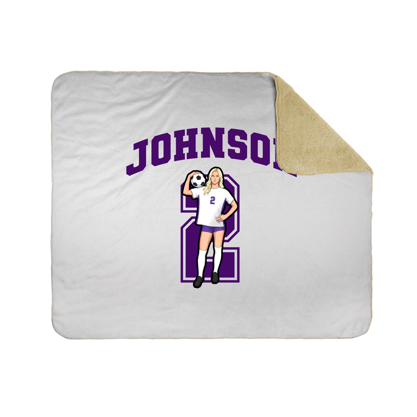 Throw Blanket — Number in White