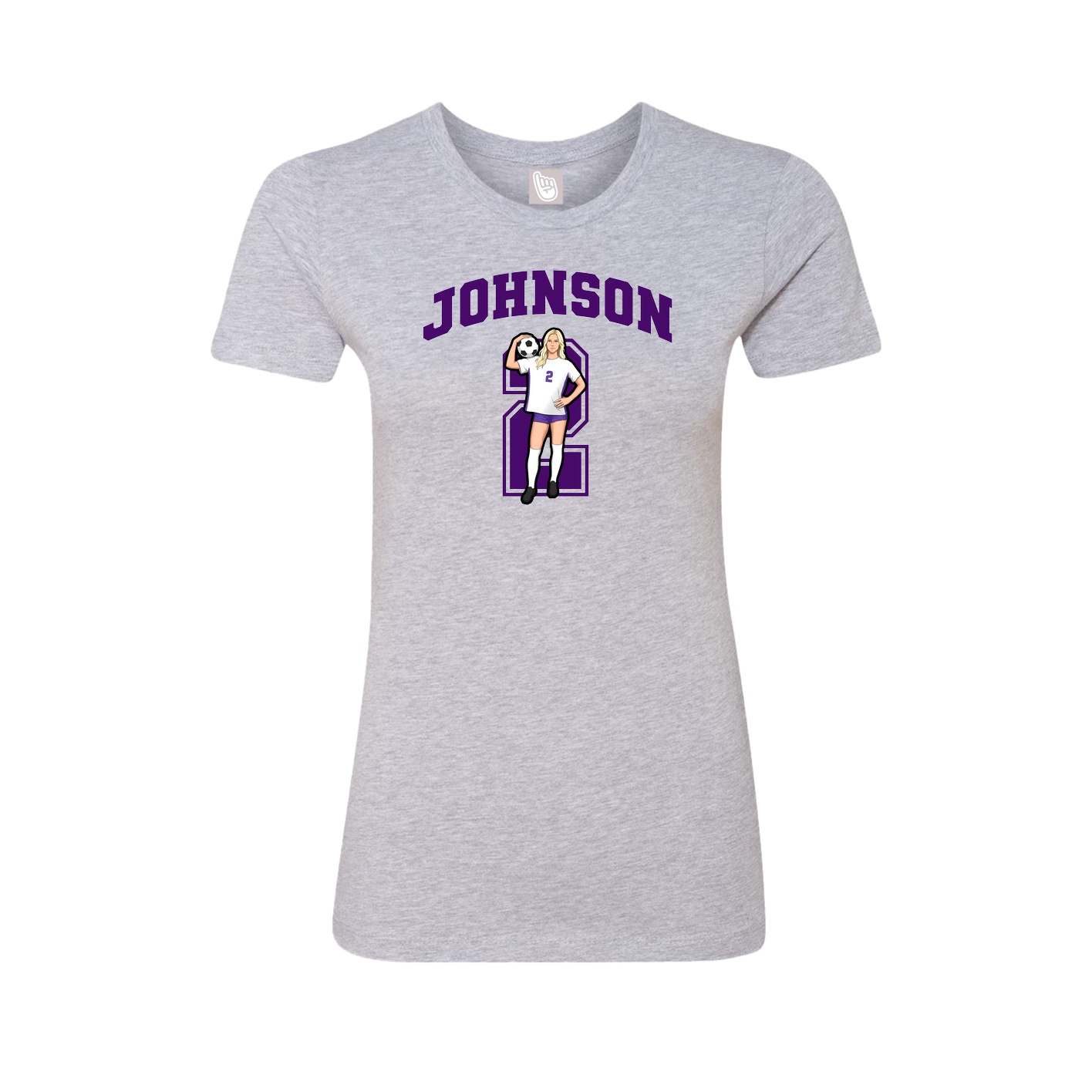 Fitted Women's Tee — Number in Grey