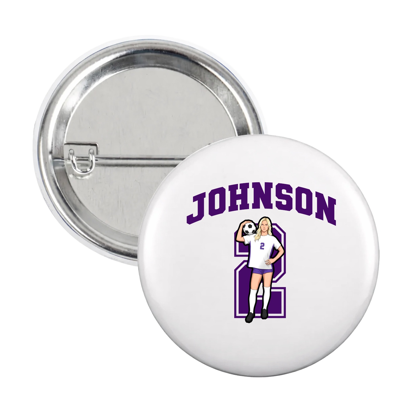 Game Day Button — Number in White