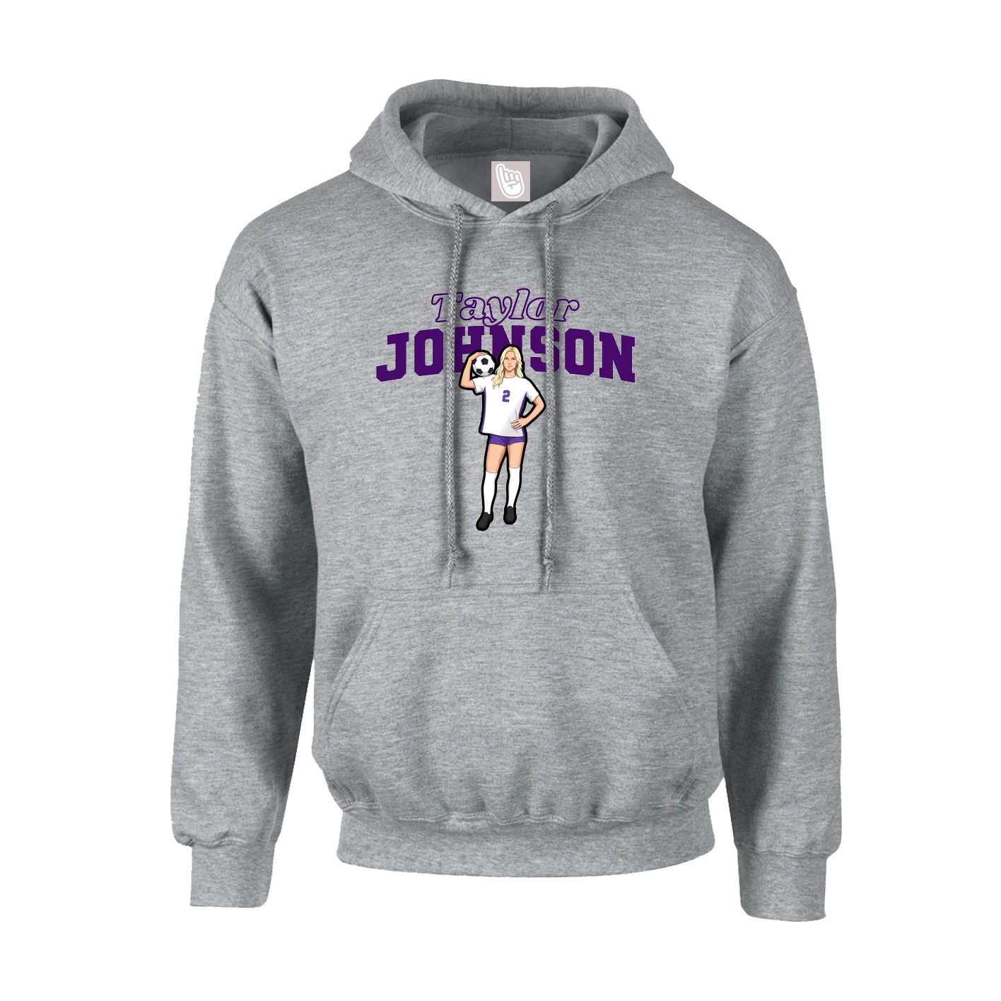 Hoodie — Name Arch in Grey