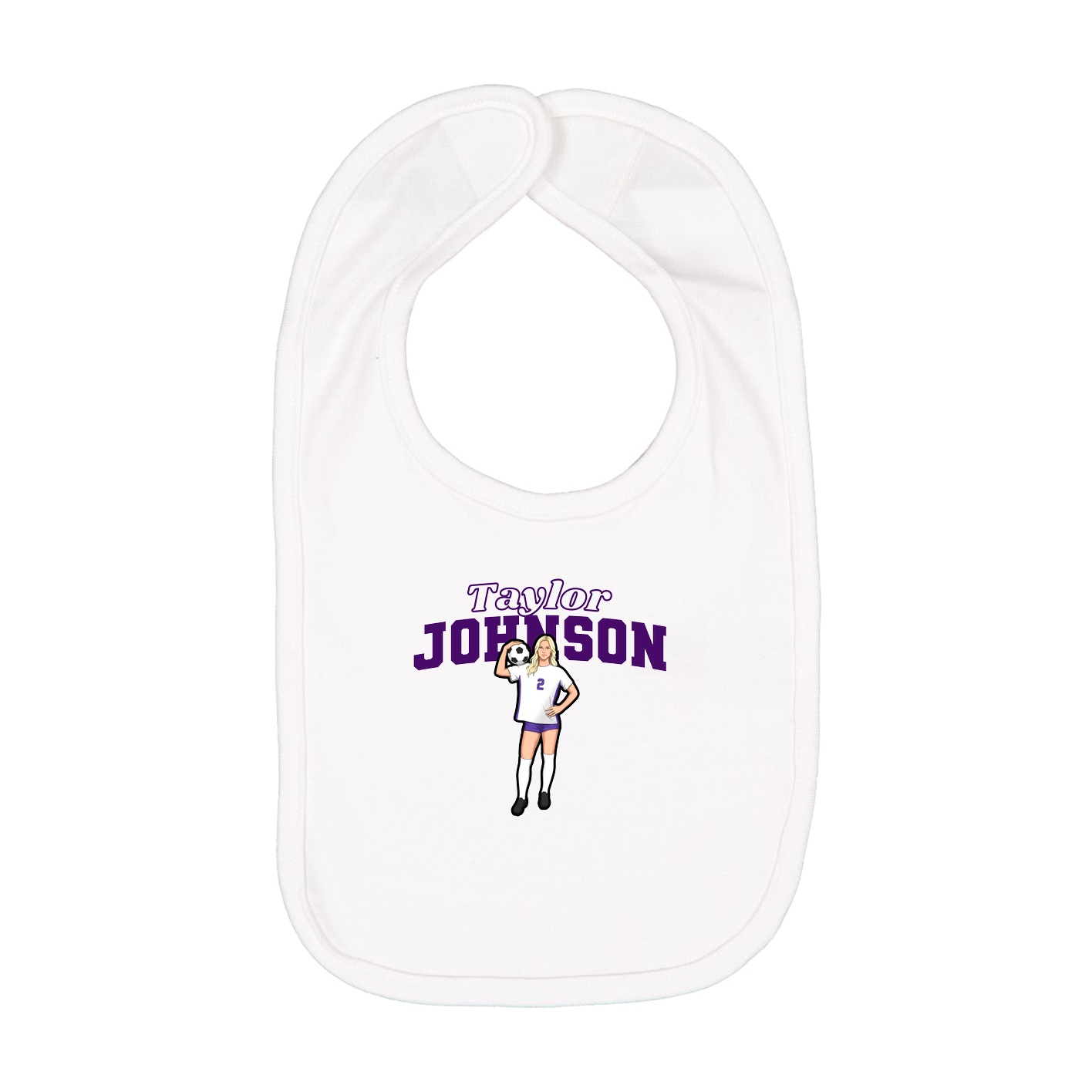 Infant Bib — Name Arch in White