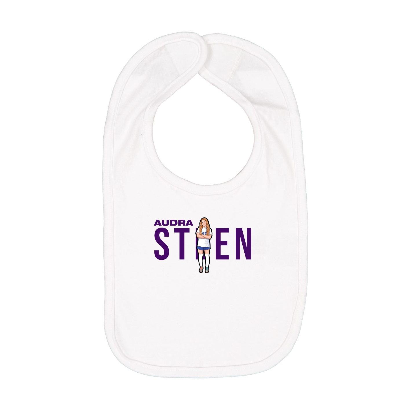 Infant Bib — Player Name in White