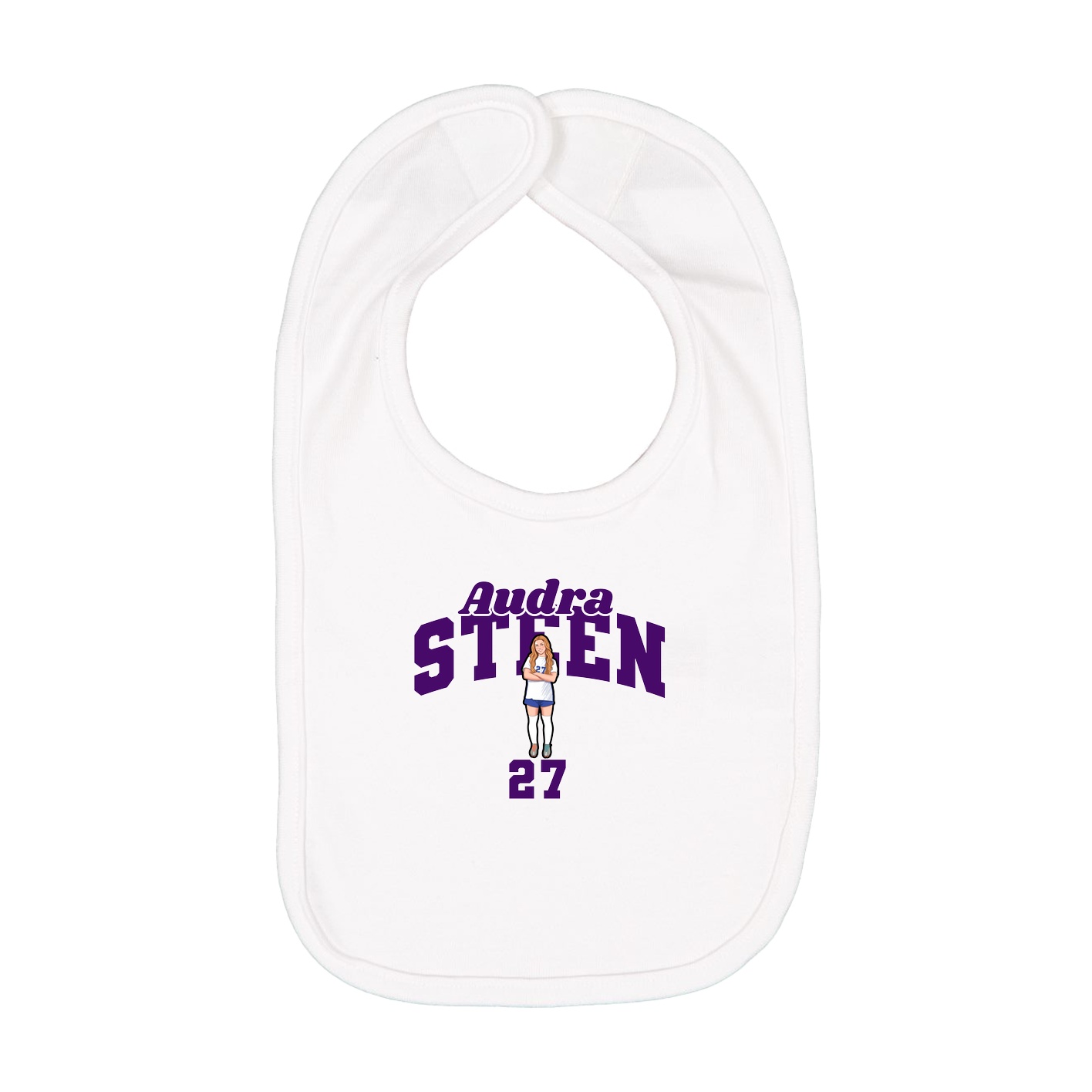Infant Bib — Signature Arch in White