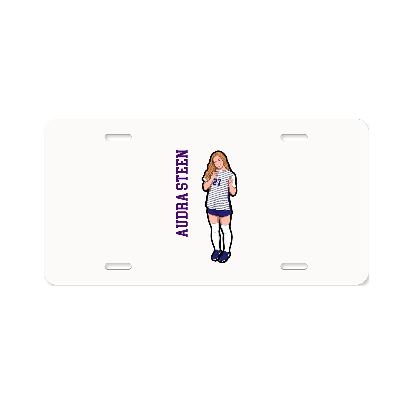 License Plate — Name Vertical in Classic
