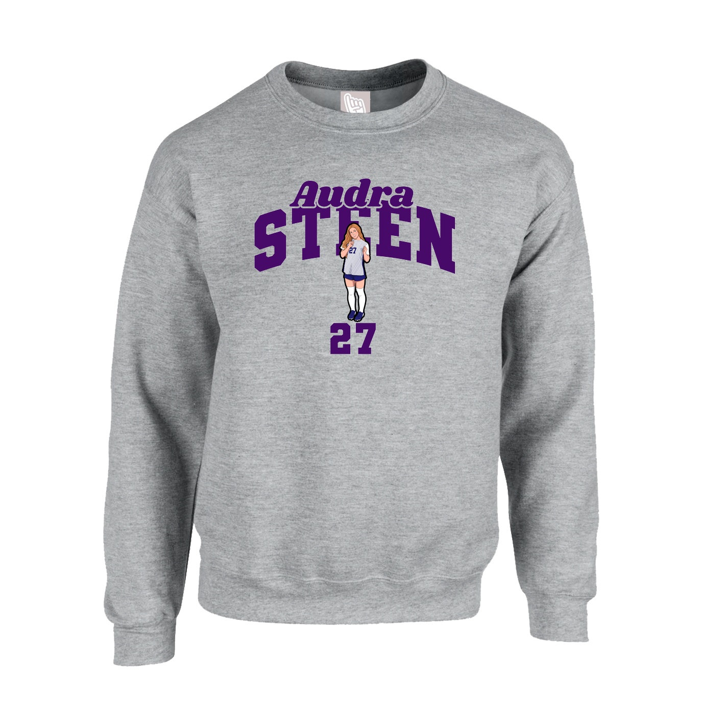 Fleece Crew — Signature Arch in Grey