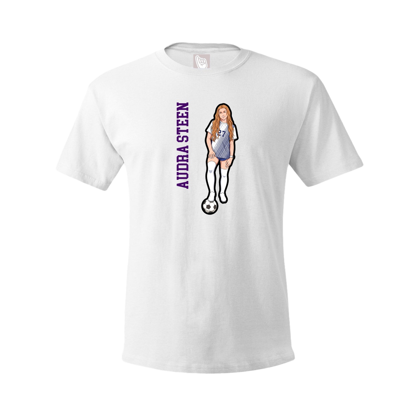 Youth Tee — Name Vertical in White