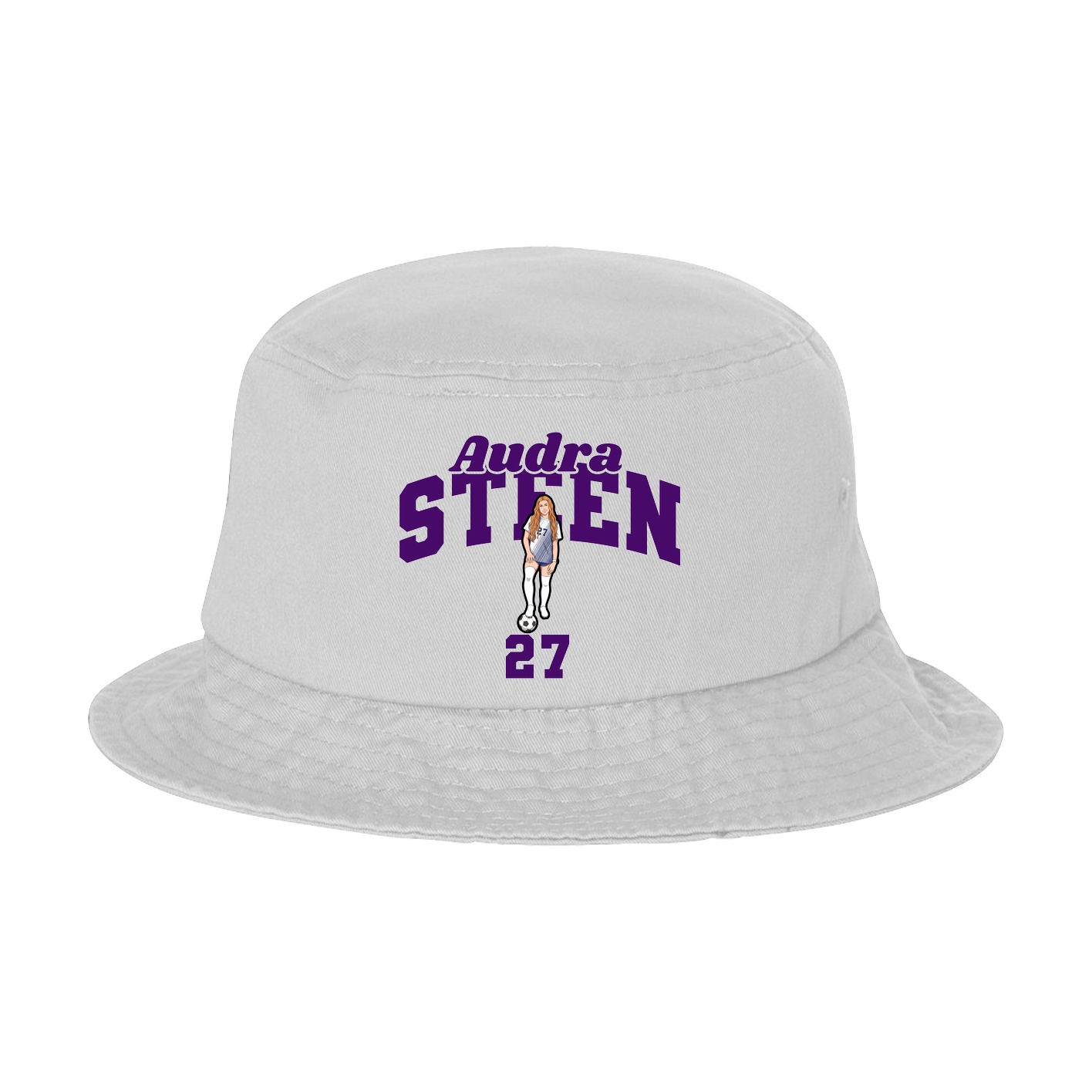 Bucket Cap — Signature Arch in White