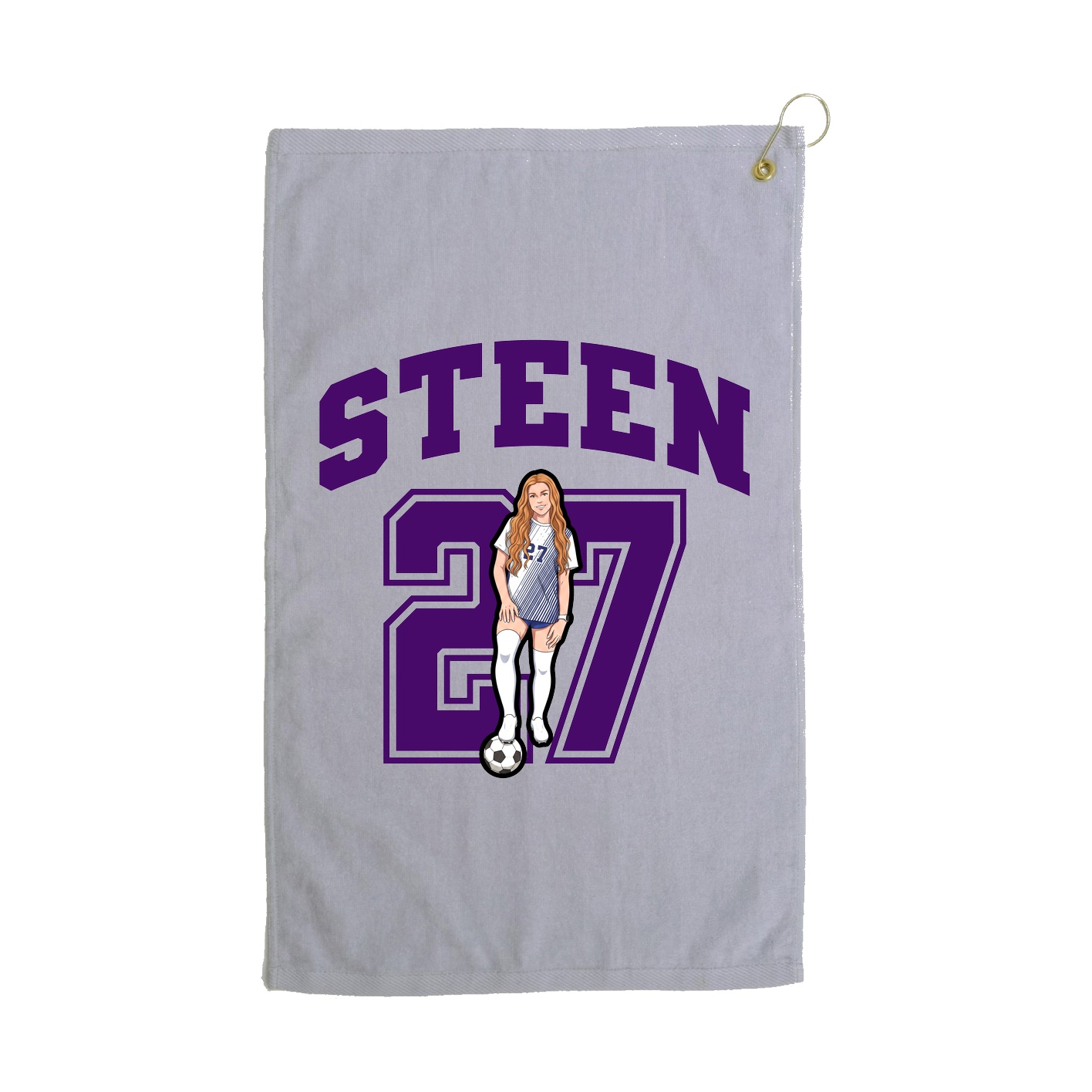 Golf Towel — Number in Grey