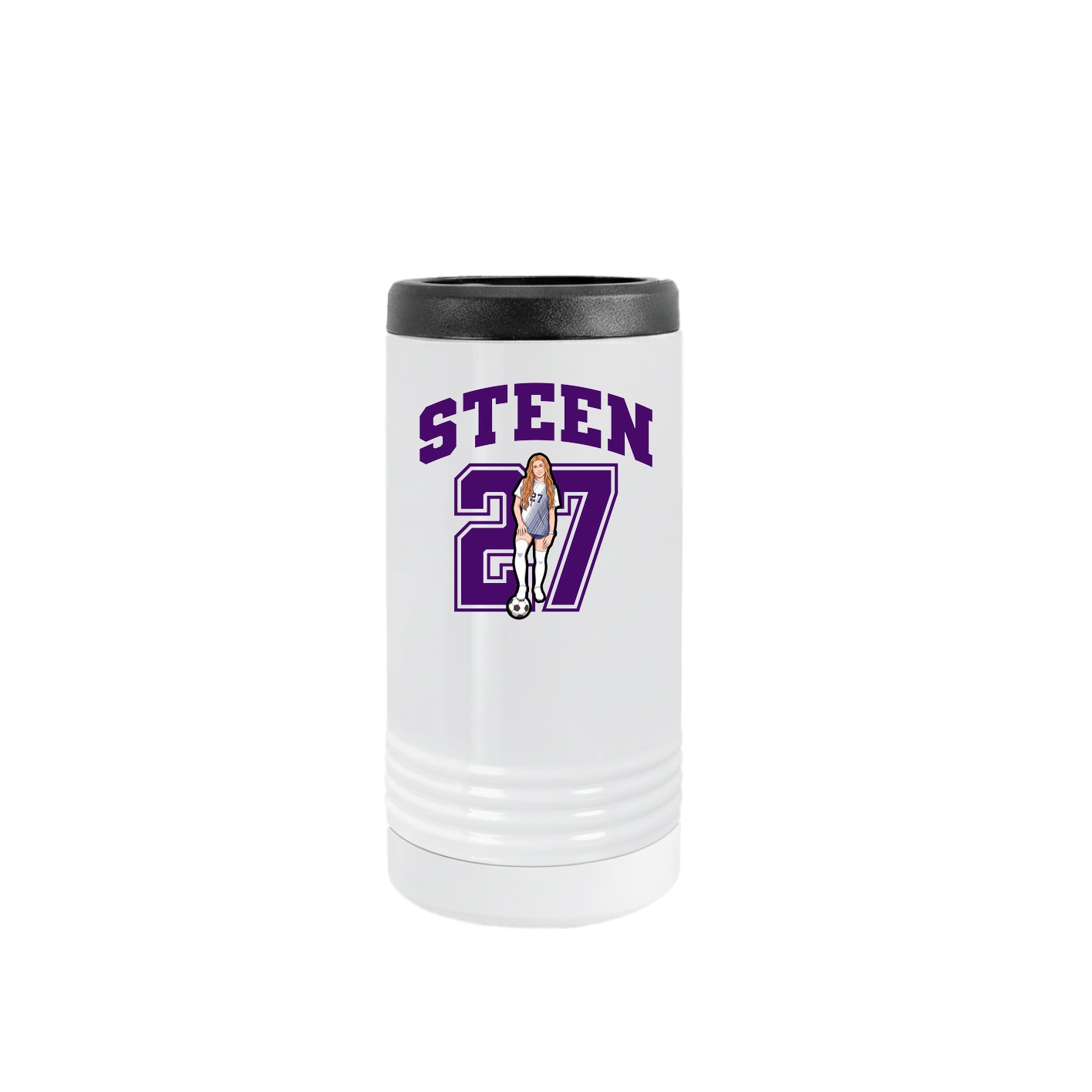 Slim Beverage Holder — Number in White