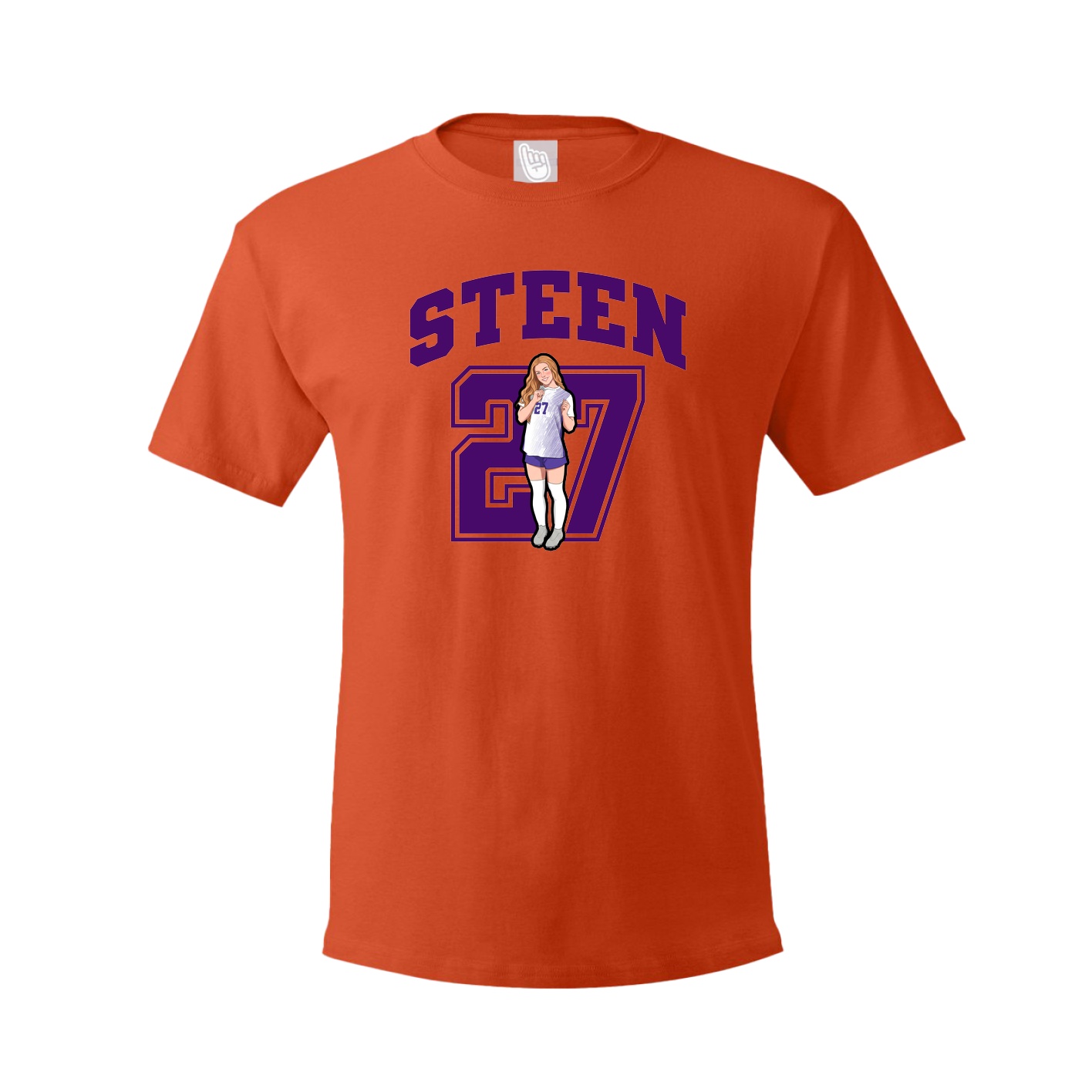 Youth Tee — Number in Orange