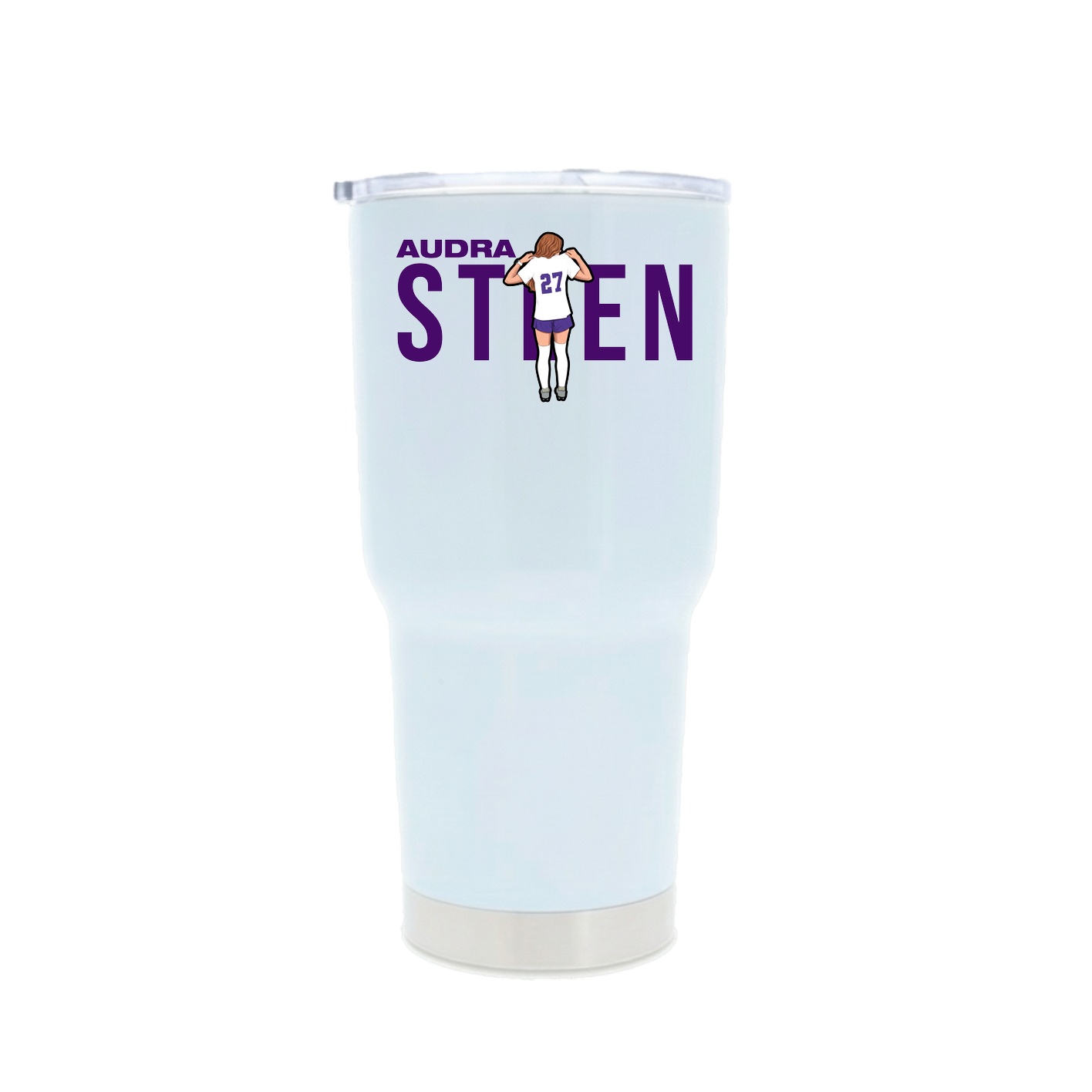 30oz Stainless Steel Tumbler — Player Name in White