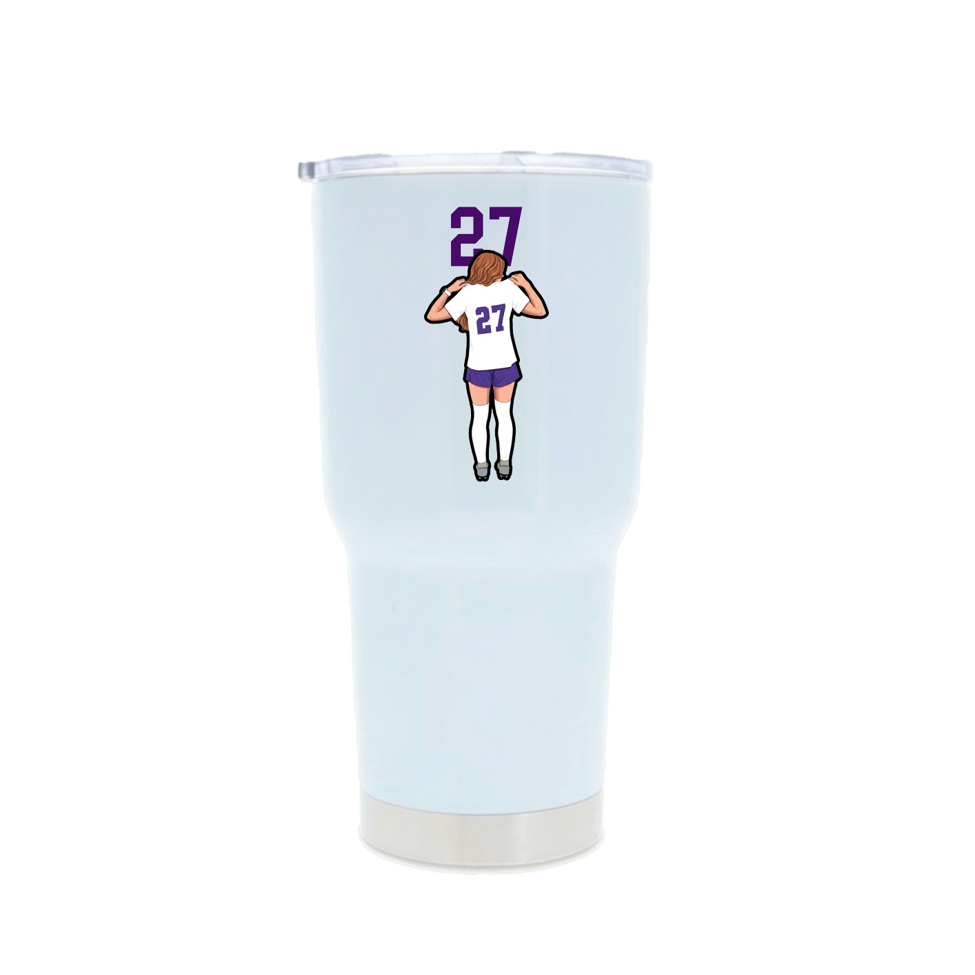 30oz Stainless Steel Tumbler — Number Top in White