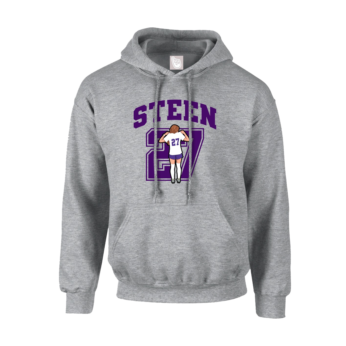 Youth Hoodie — Number in Grey