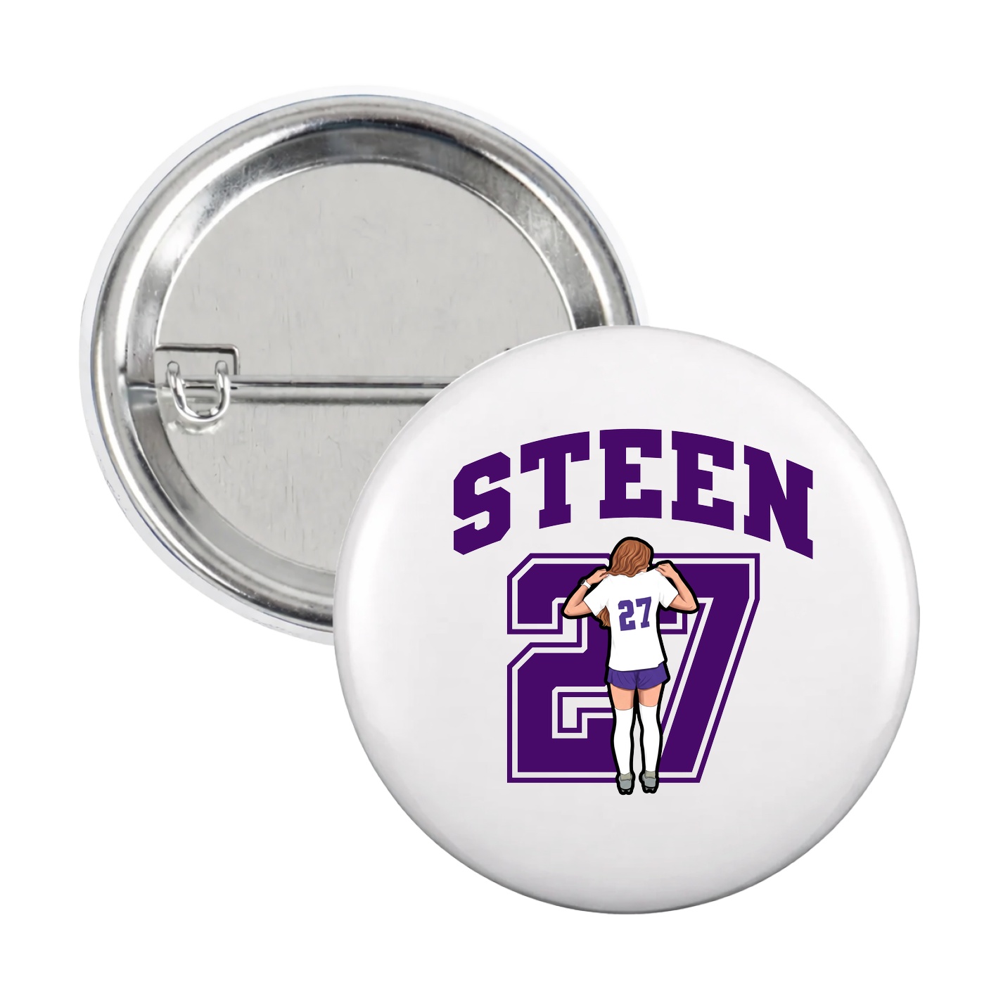 Game Day Button — Number in White