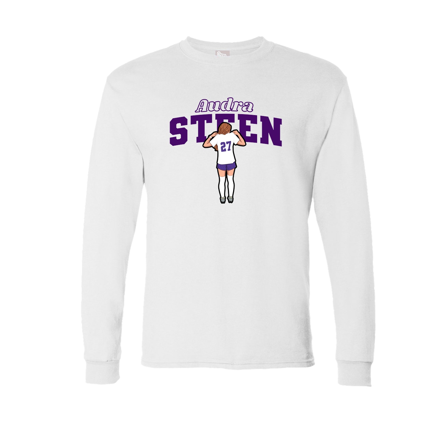 Long Sleeve Tee — Name Arch in White