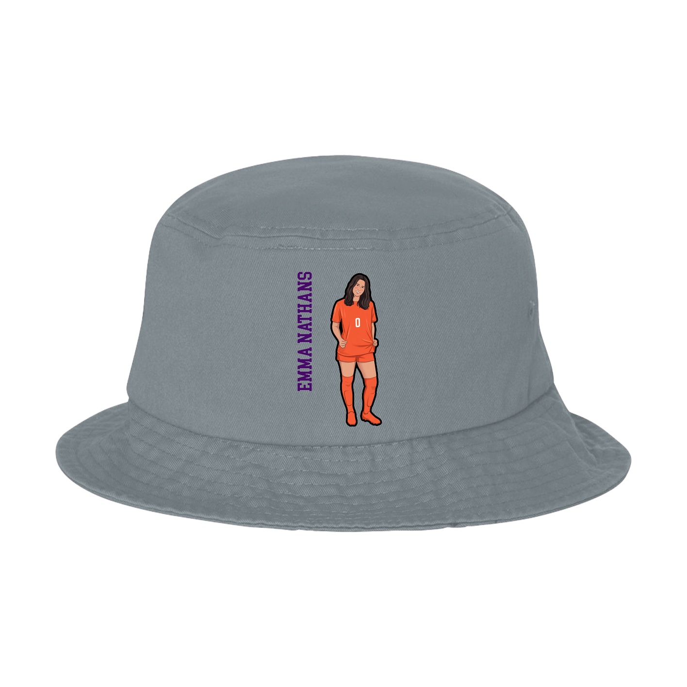 Bucket Cap — Name Vertical in Grey