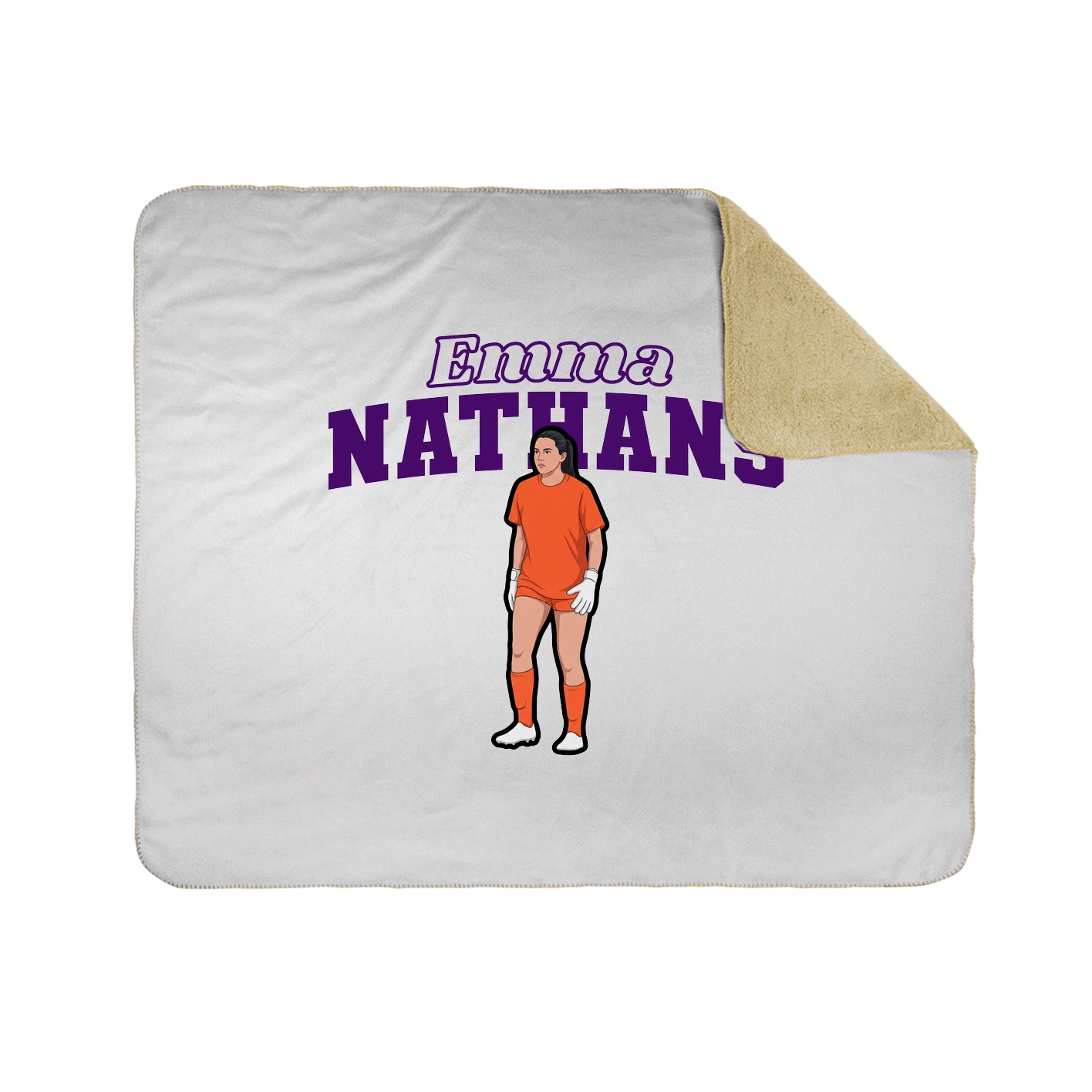 Throw Blanket — Name Arch in White