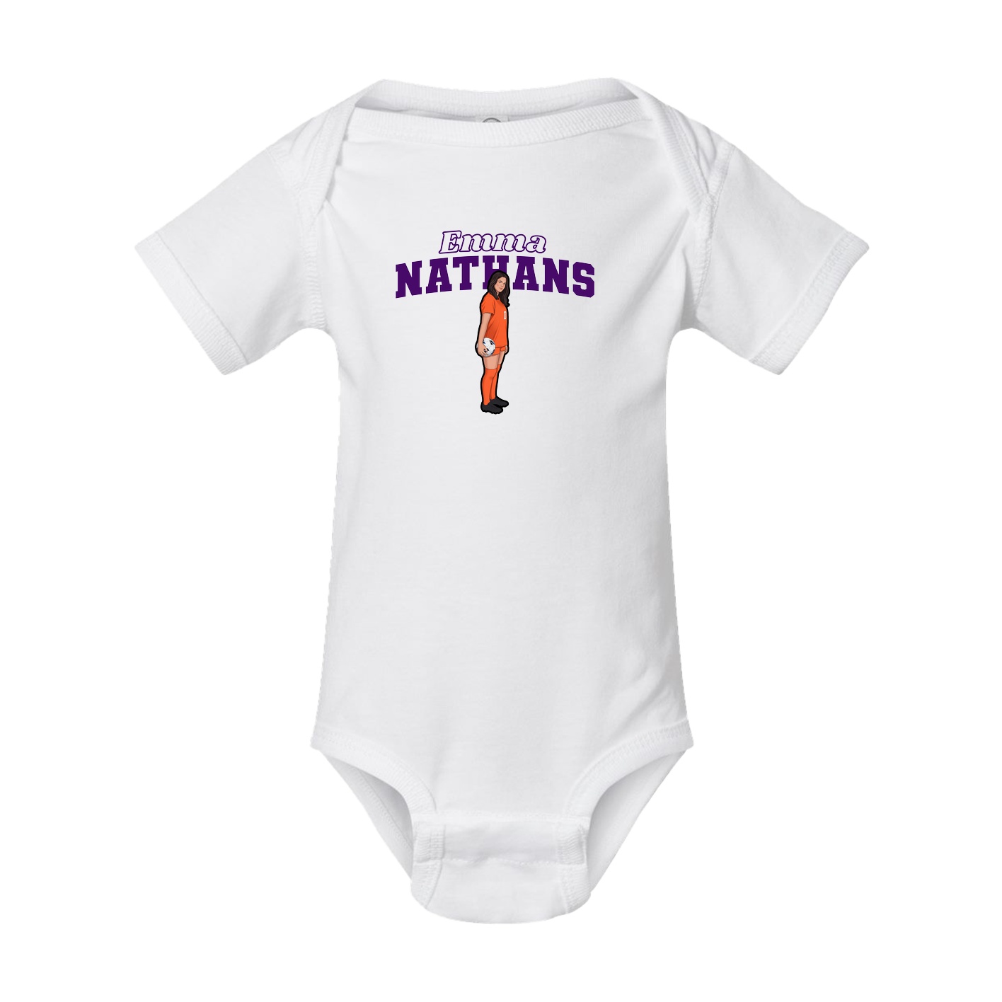 Baby Onesie — Name Arch in White