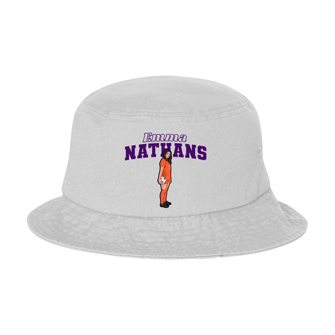 Bucket Cap — Name Arch in White