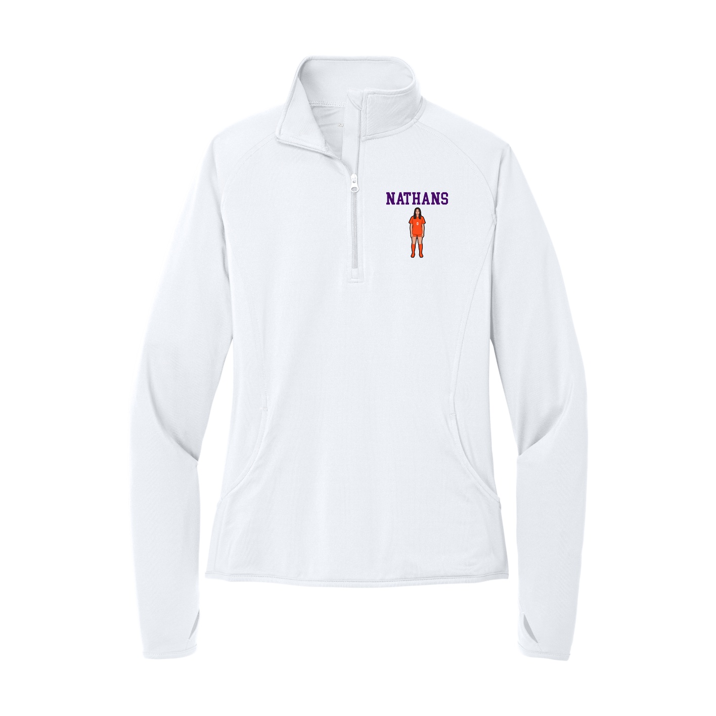 Women's Q-Zip Pullover — Shirsey in White