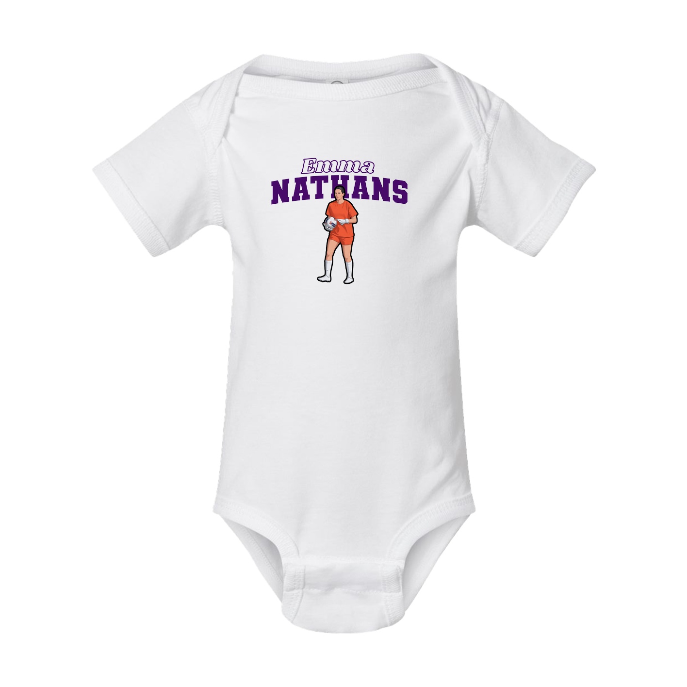 Baby Onesie — Name Arch in White