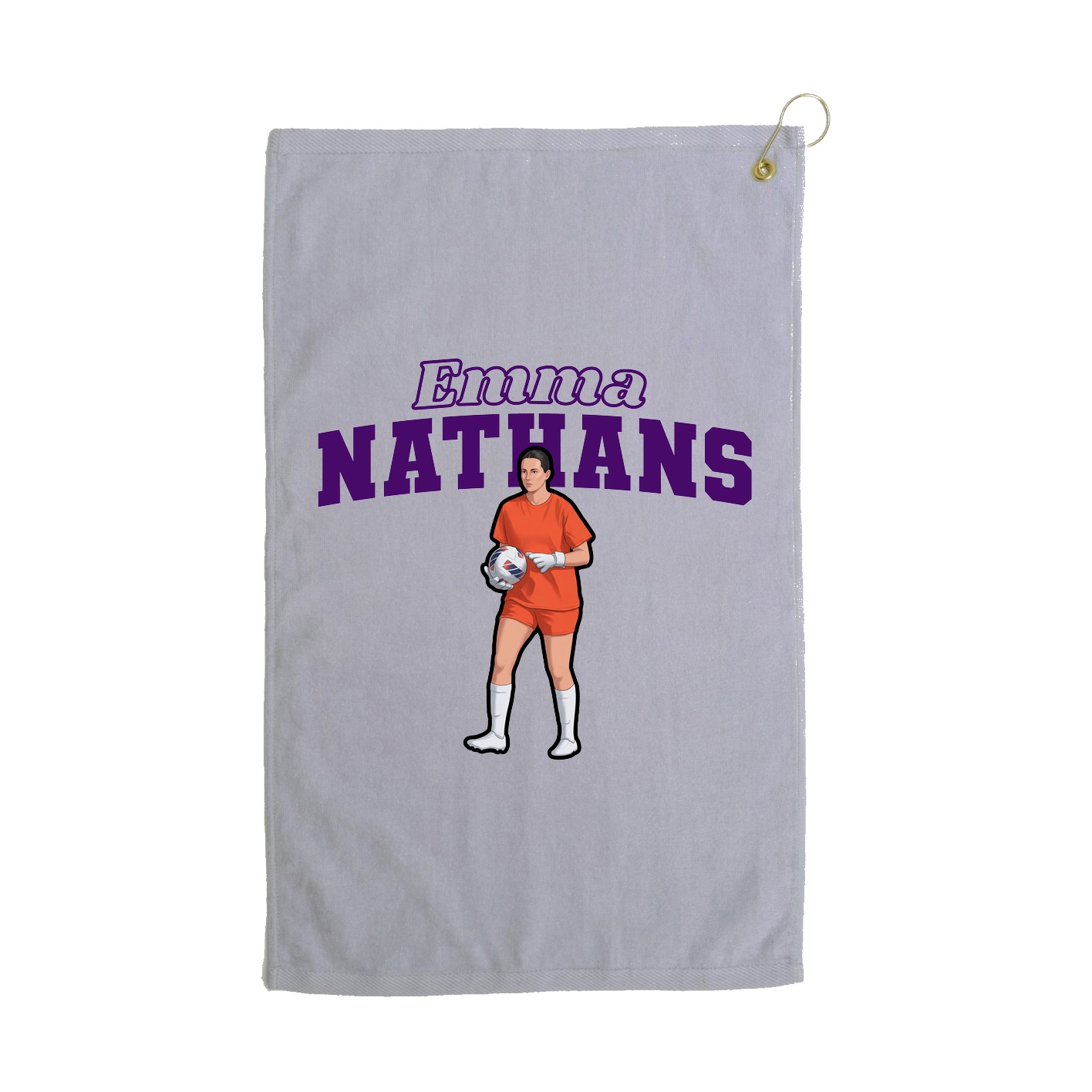 Golf Towel — Name Arch in Grey