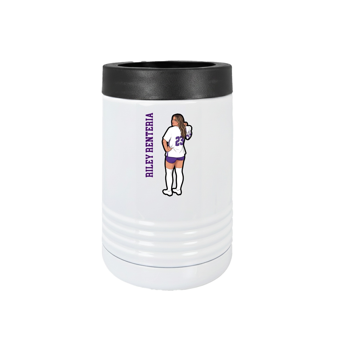 Beverage Holder — Name Vertical in White