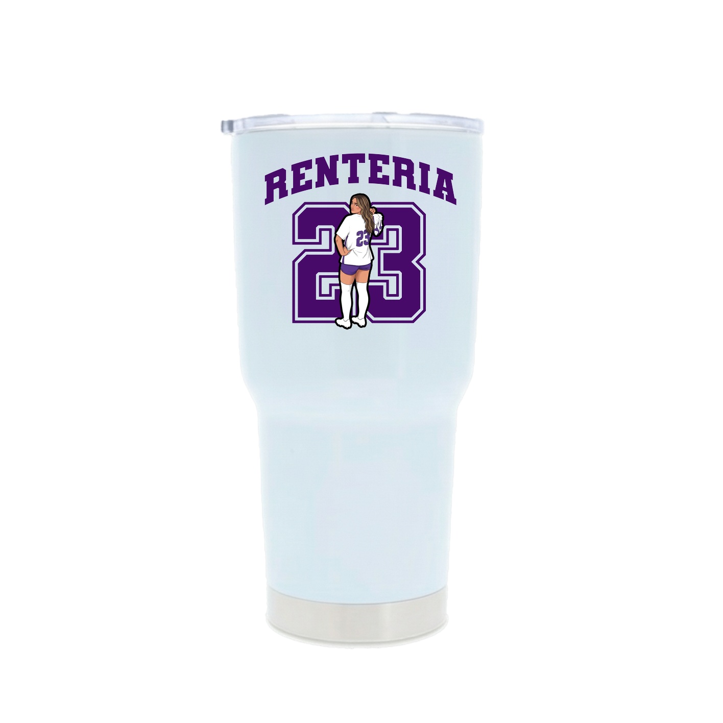 30oz Stainless Steel Tumbler — Number in White