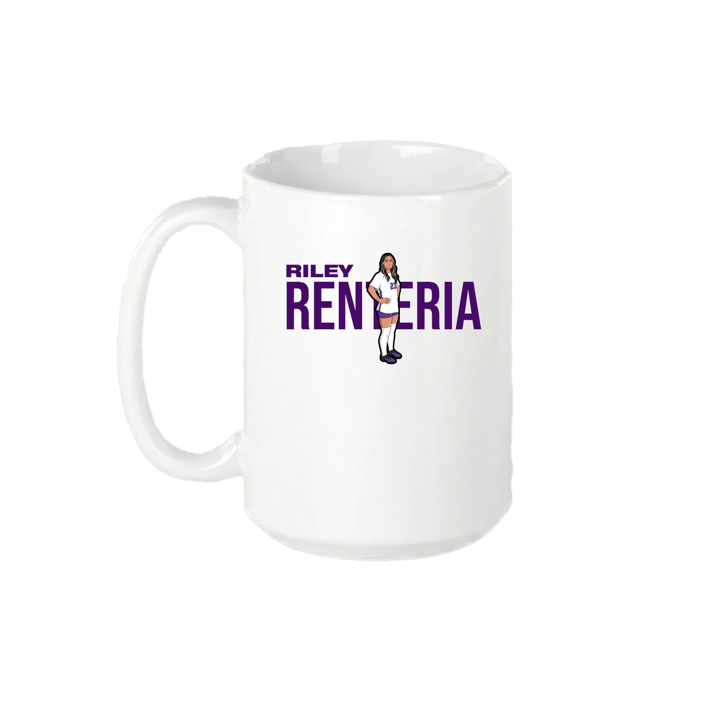 15oz Coffee Mug — Player Name in White