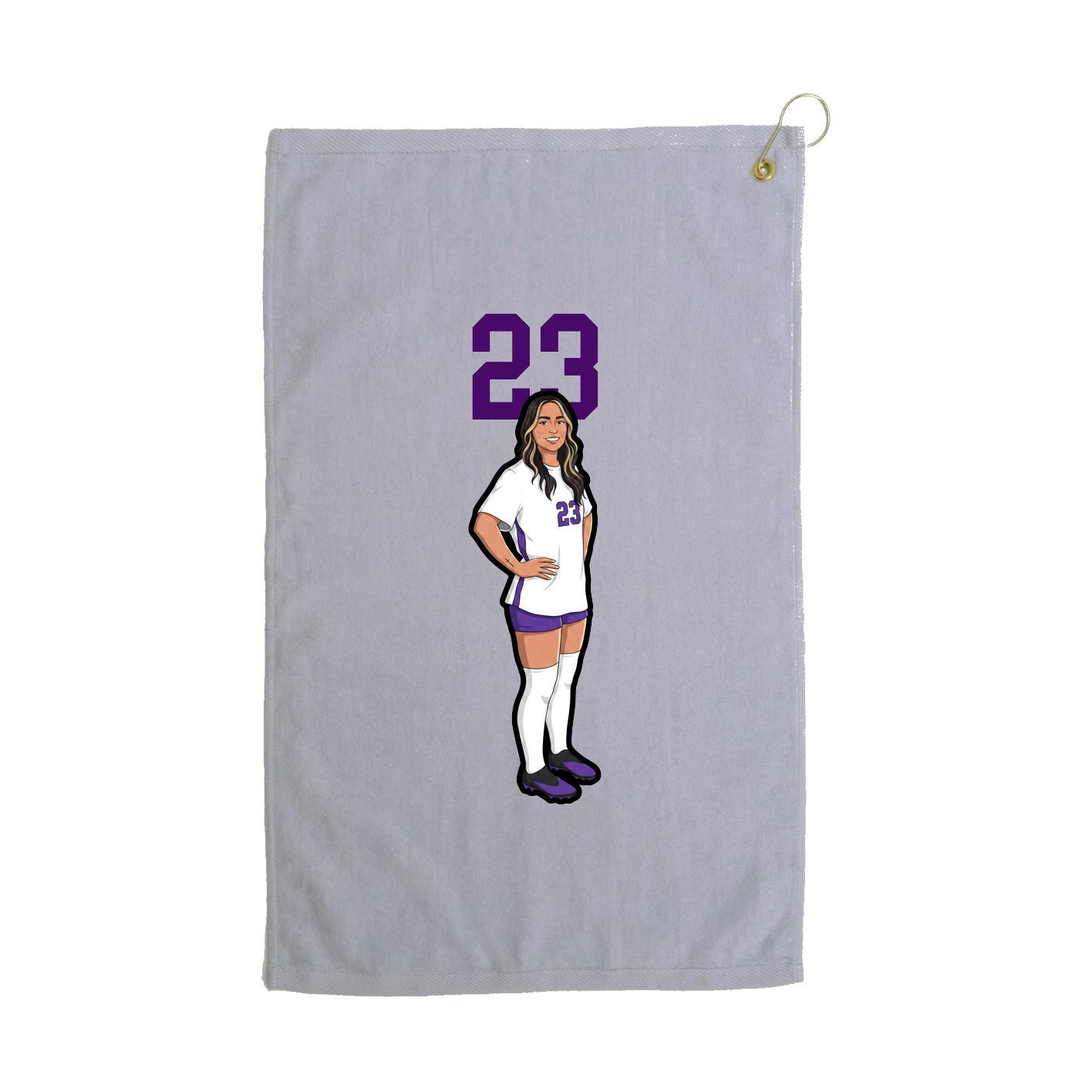 Golf Towel — Number Top in Grey