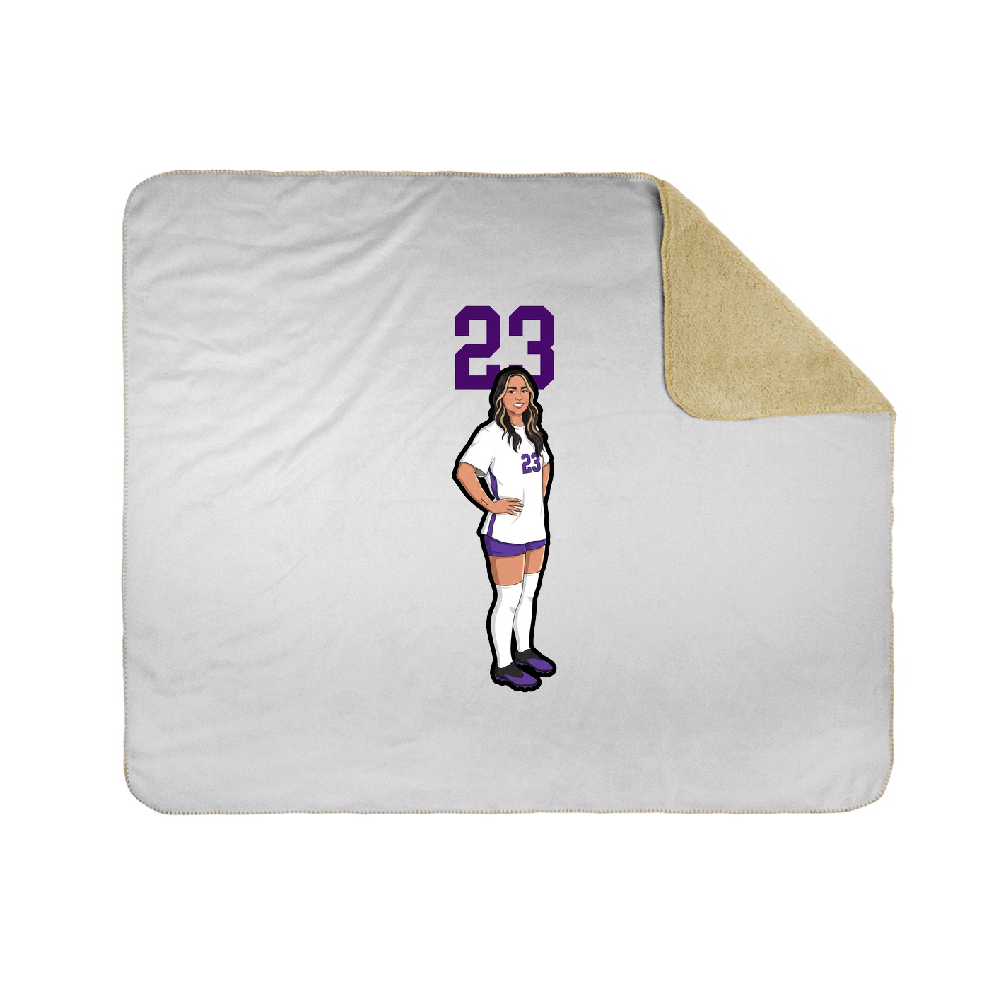 Throw Blanket — Number Top in White