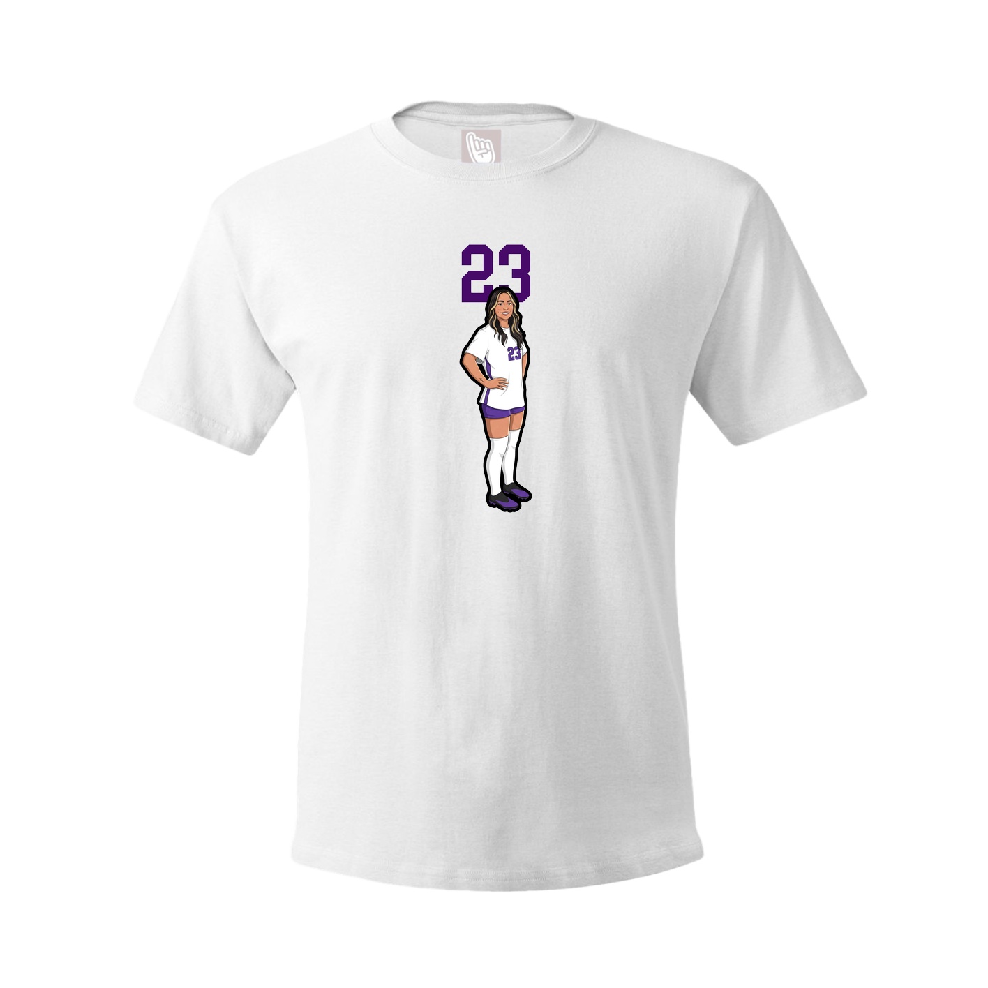 Youth Tee — Number Top in White