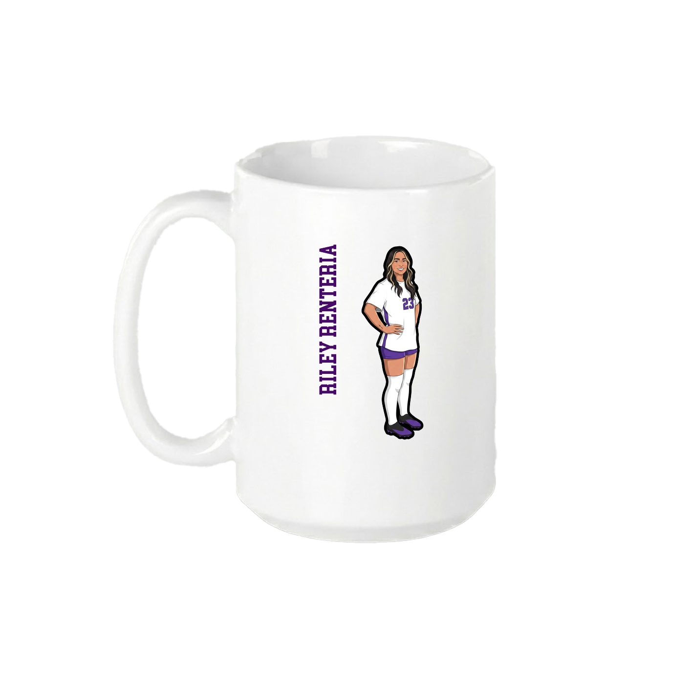 15oz Coffee Mug — Name Vertical in White