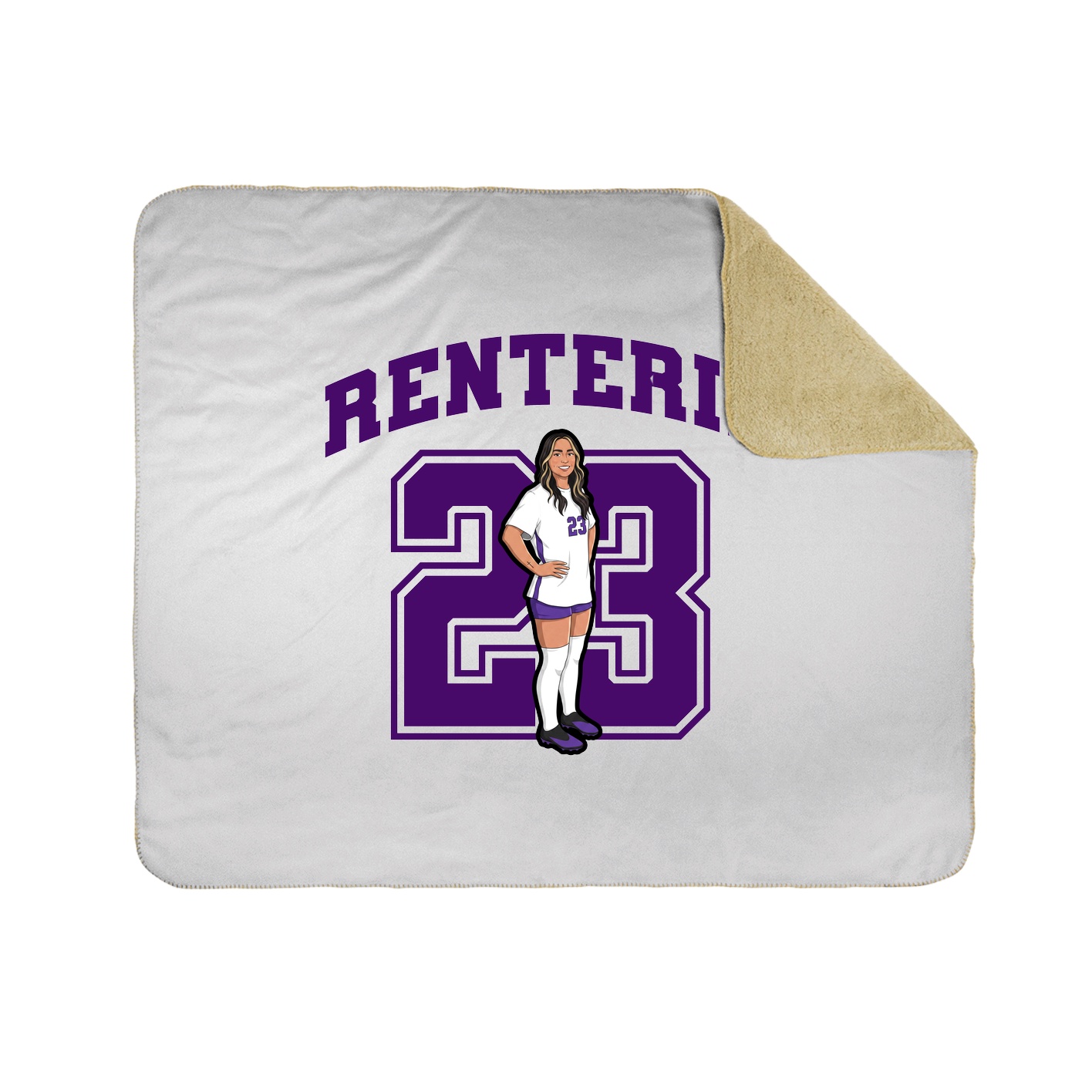 Throw Blanket — Number in White