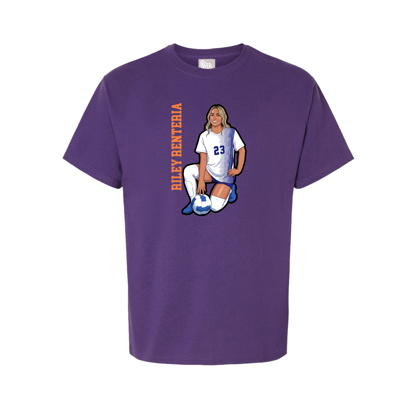 Youth Tee — Name Vertical in Purple