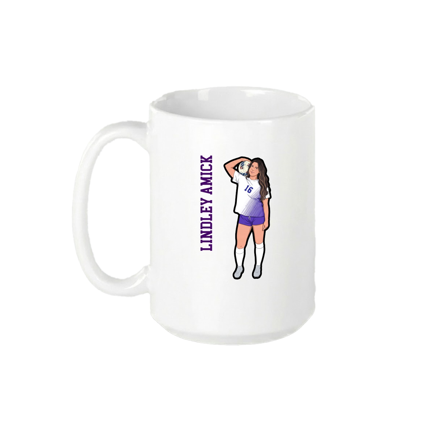 15oz Coffee Mug — Name Vertical in White