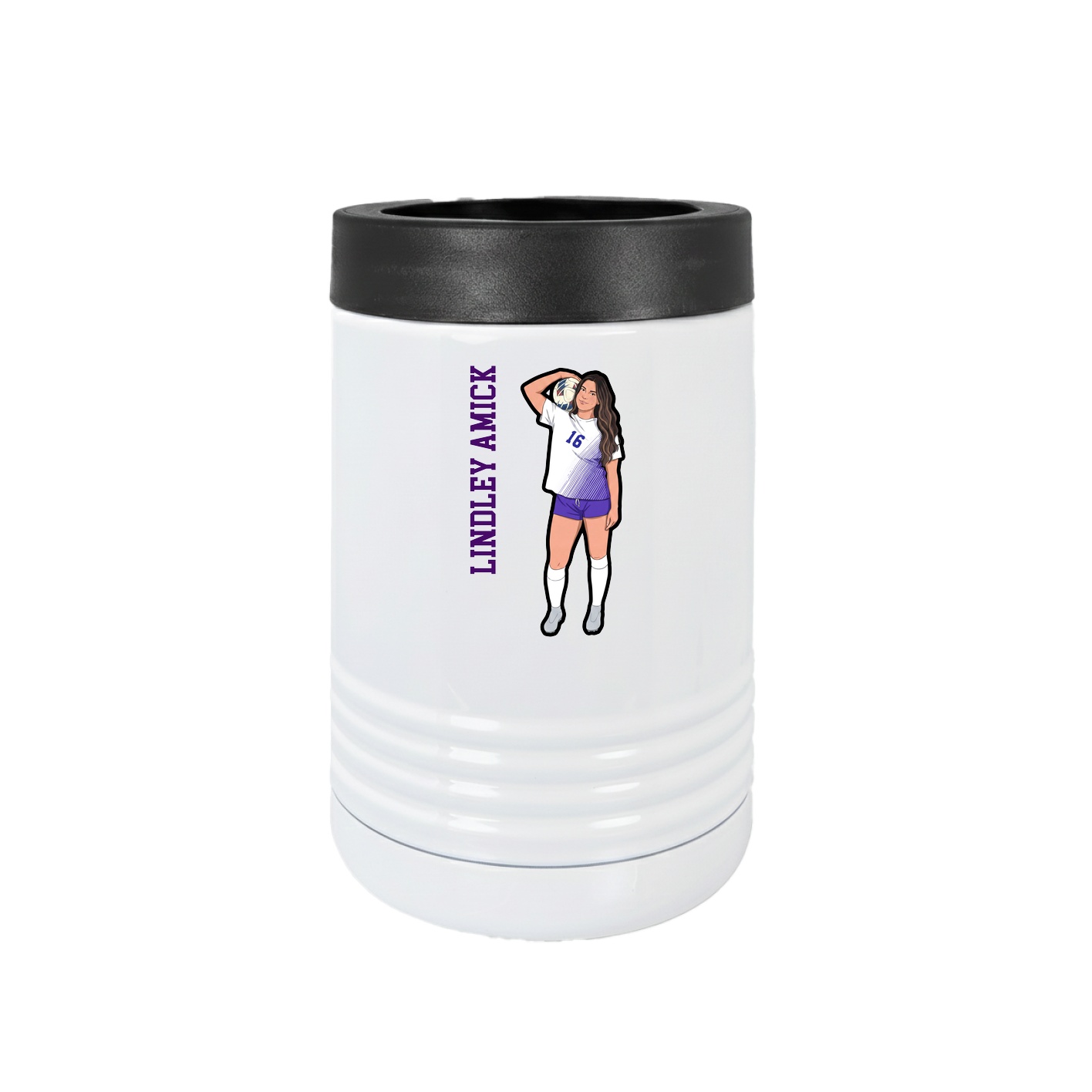 Beverage Holder — Name Vertical in White