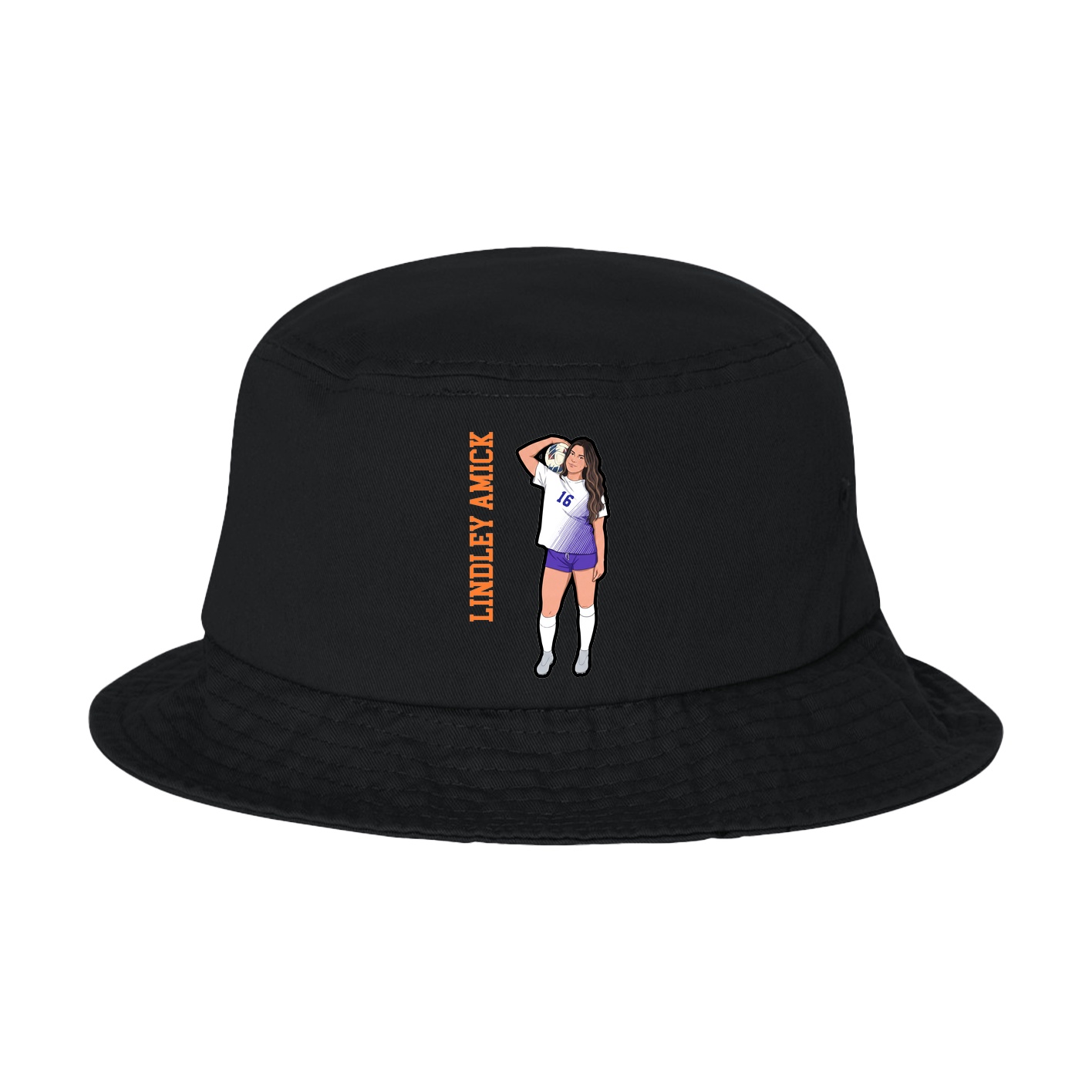 Bucket Cap — Name Vertical in Black