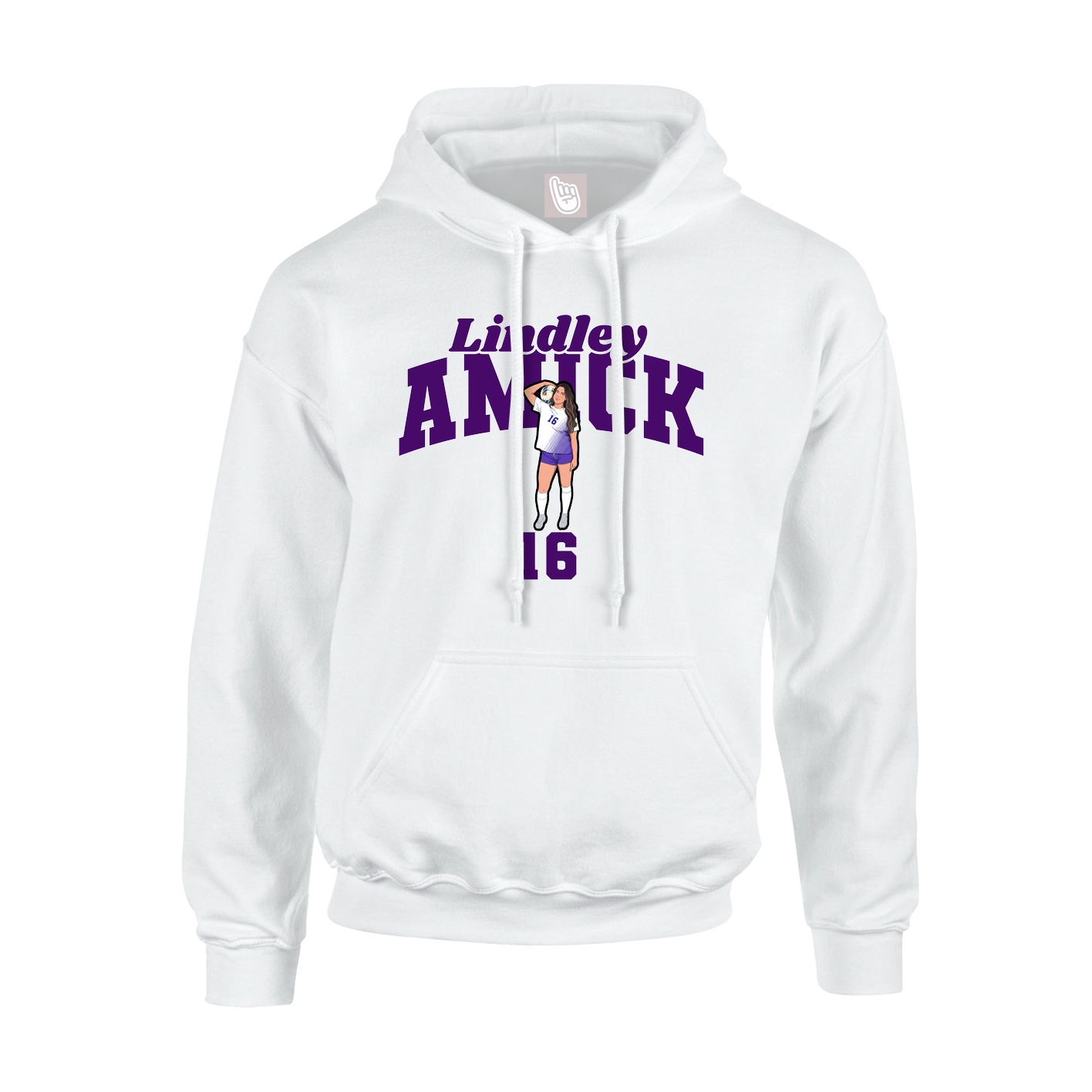 Youth Hoodie — Signature Arch in White